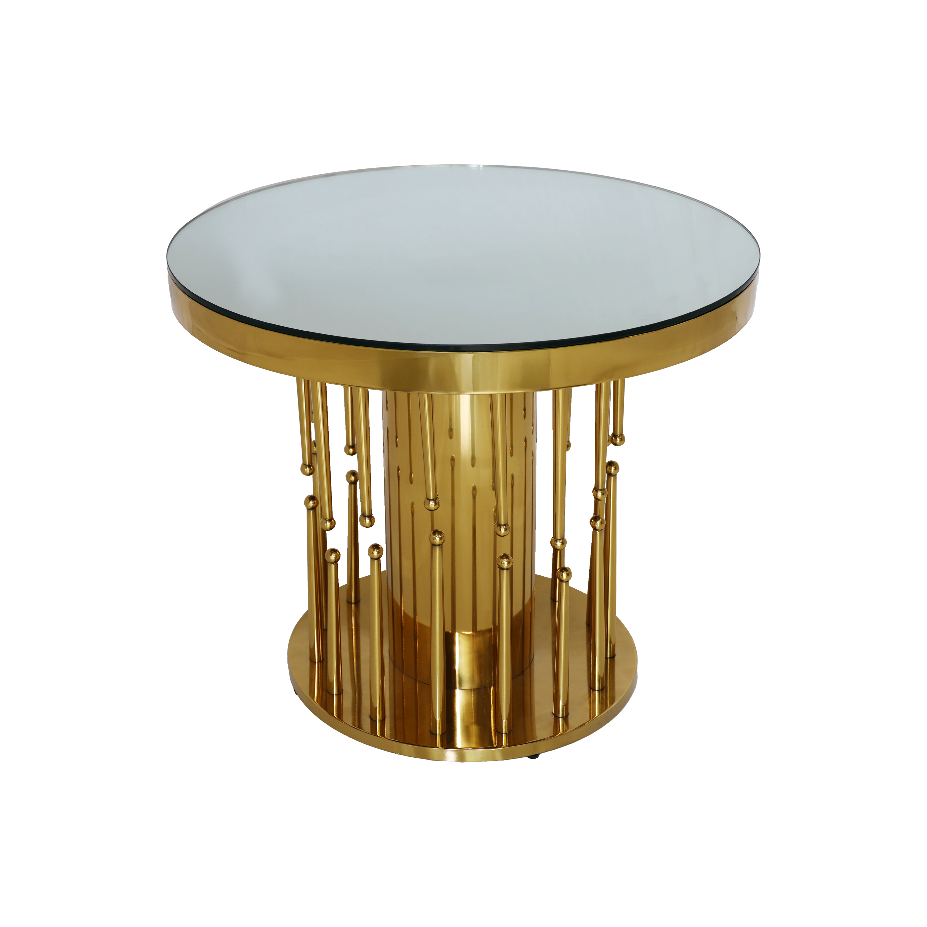 36" Mirror Top w/ Gold Stem Base