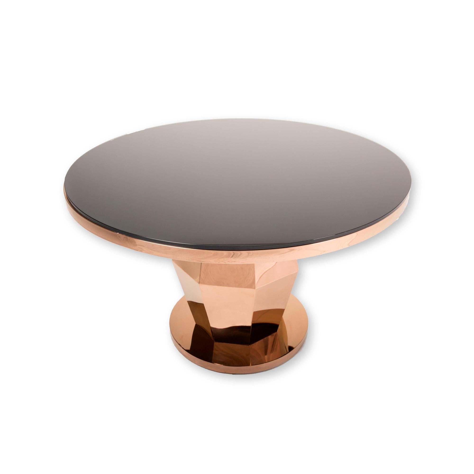 48″ Black Top w/ Rose Gold Pyramid Base