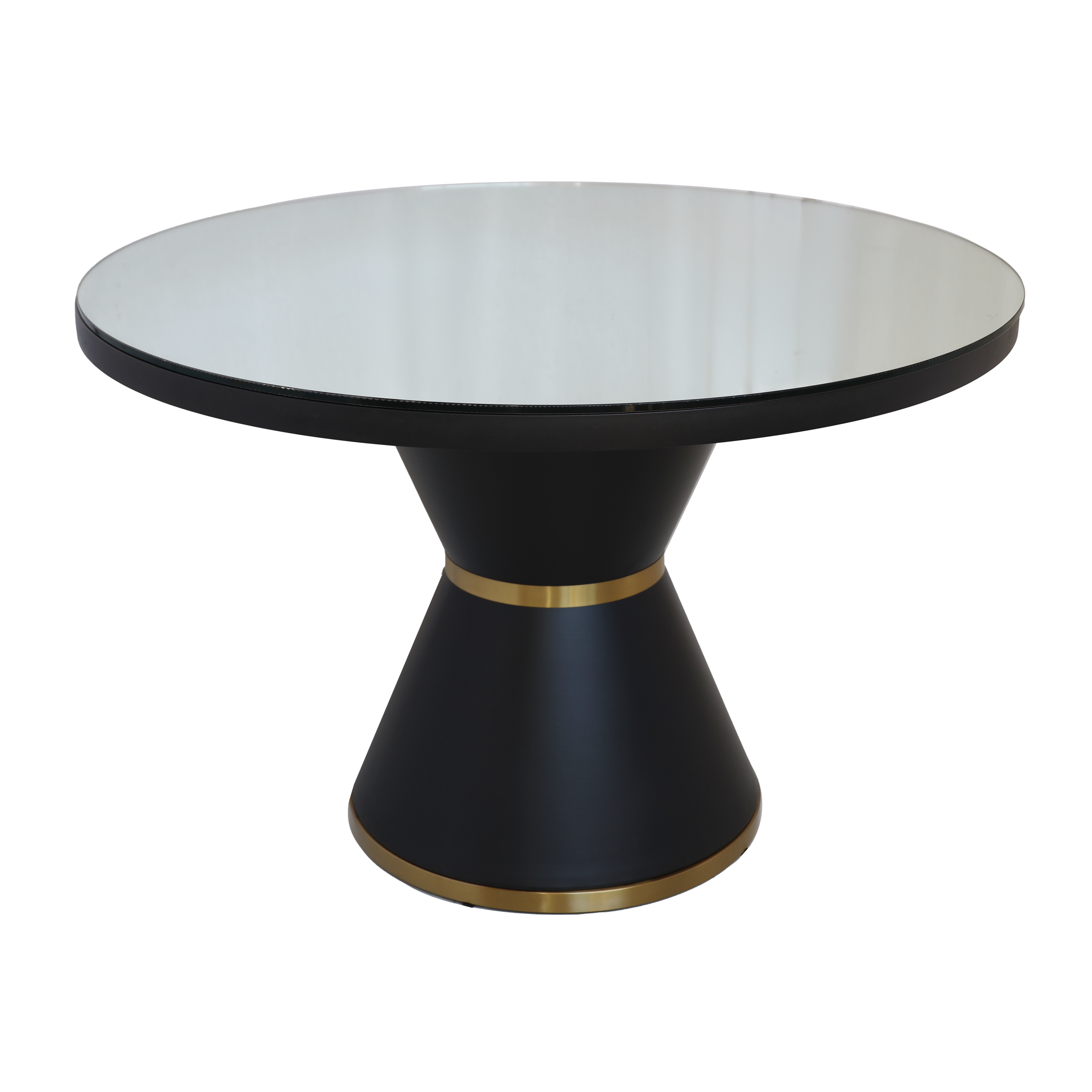 48" Mirror Top w/ Black Base & Gold Accents