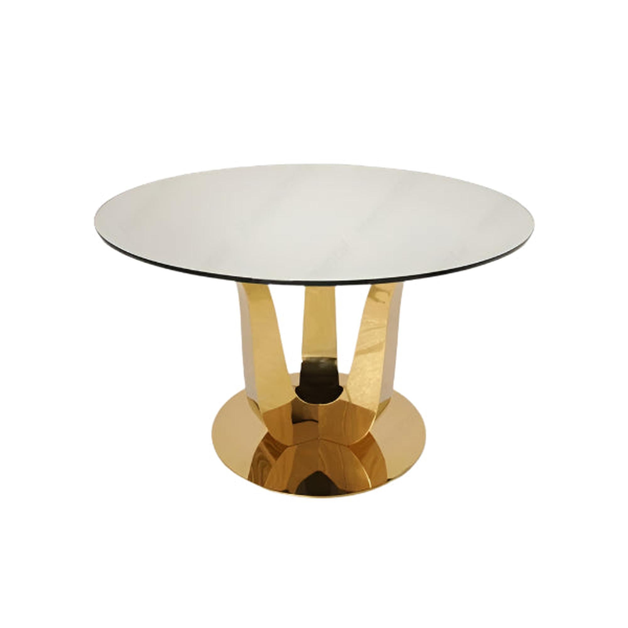 72″ Mirror Top w/ Gold Trifid Base