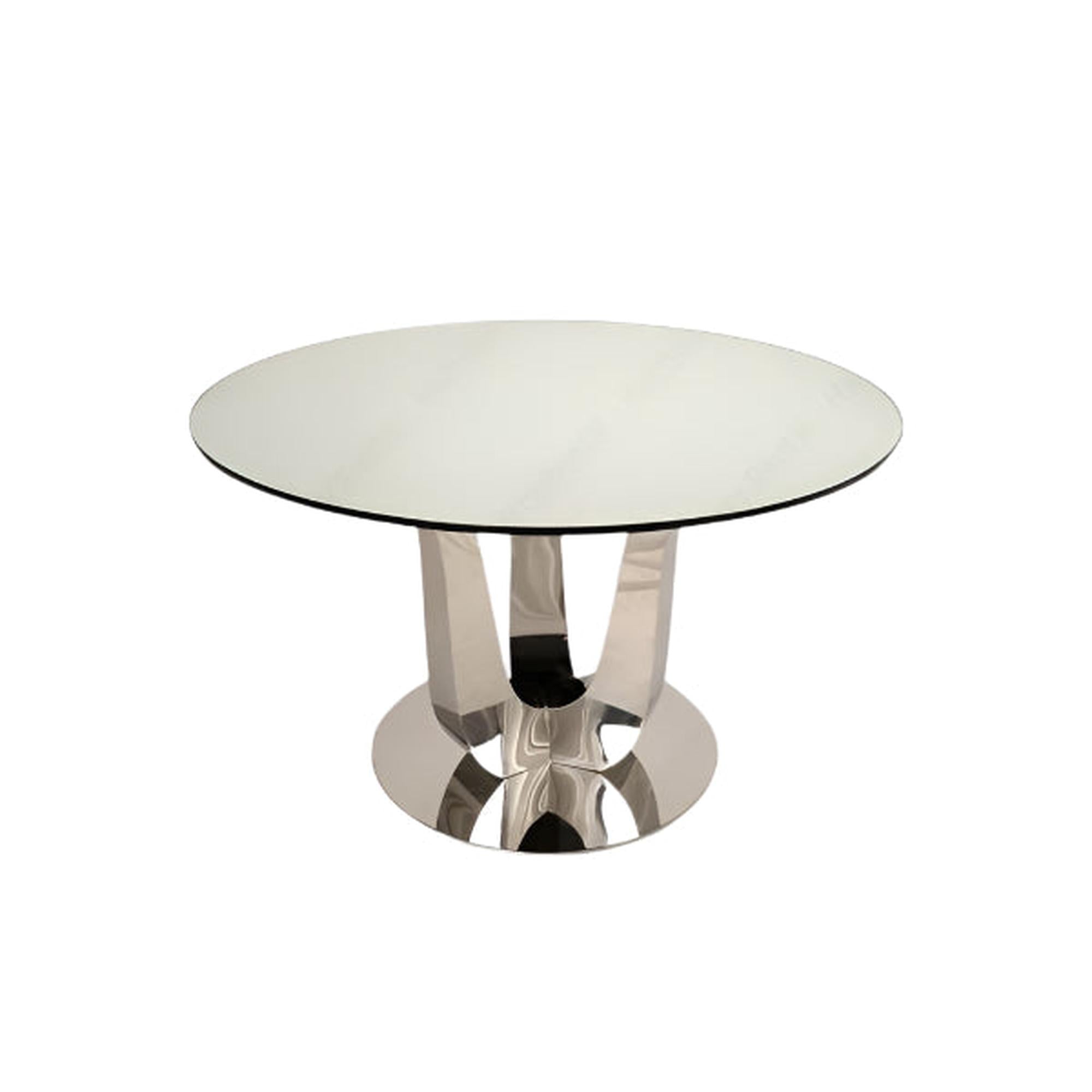 72″ Mirror Top w/ Silver Trifid Base