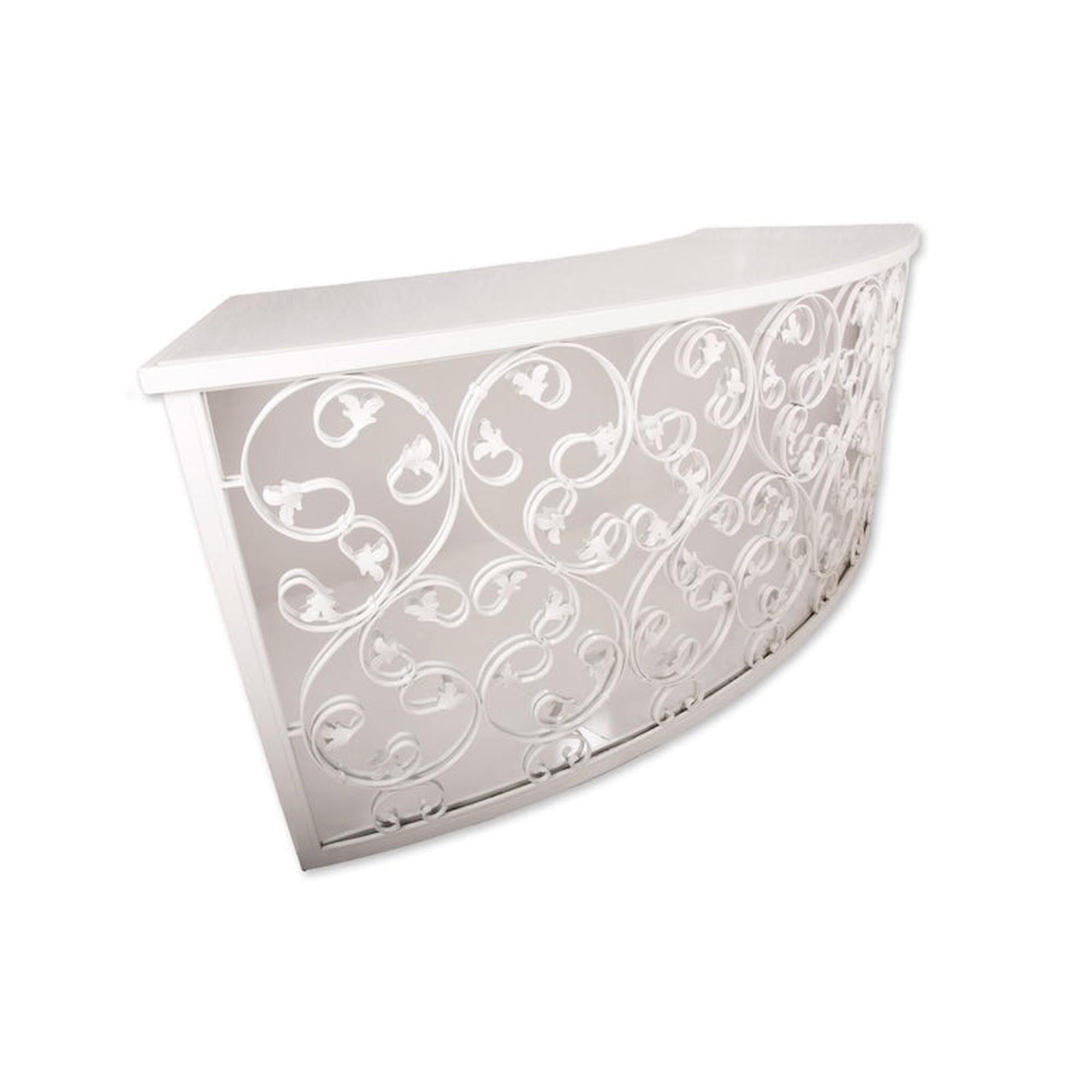 5′ Serpentine Mirror Bar w/ White Panels