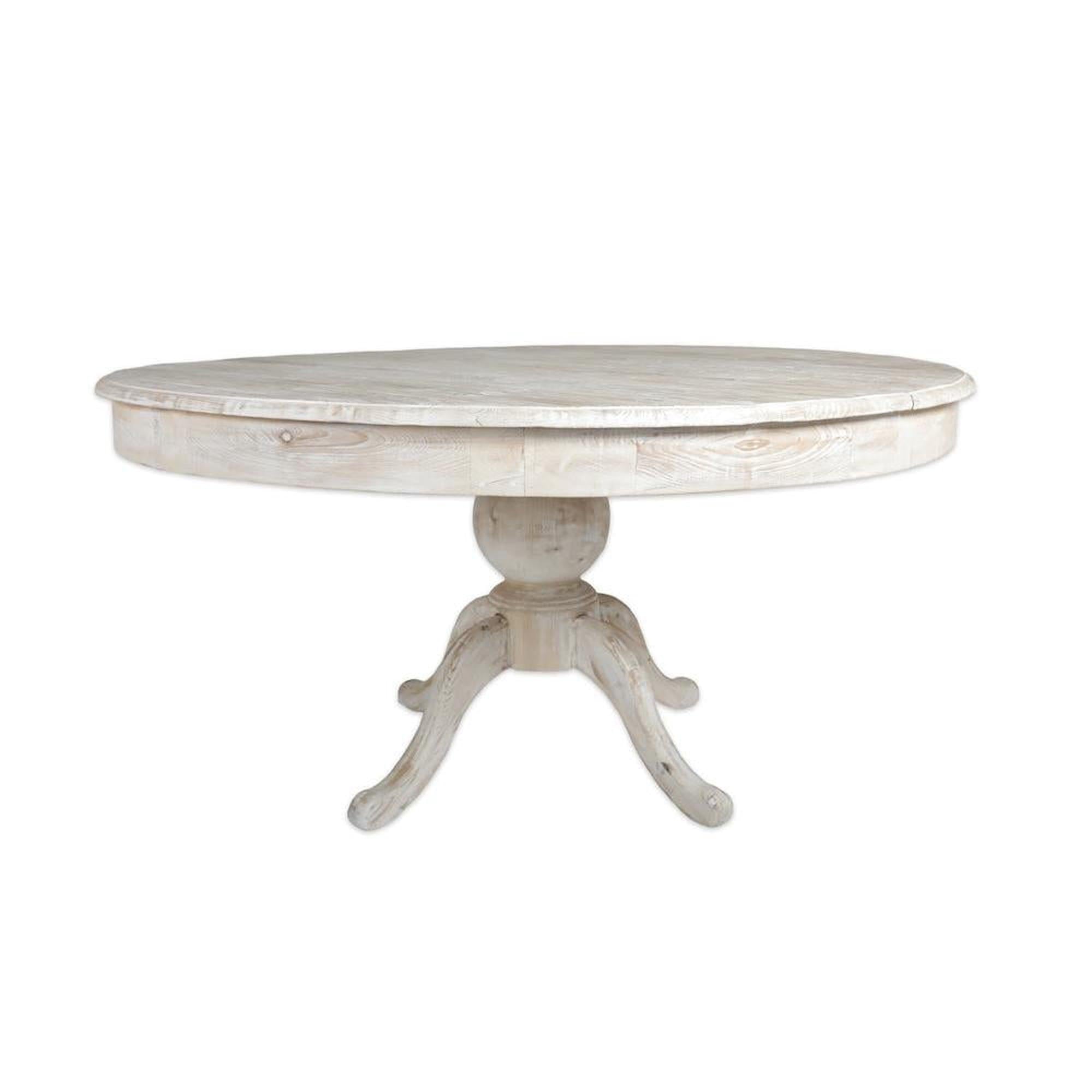 60" White Washed Louis Table