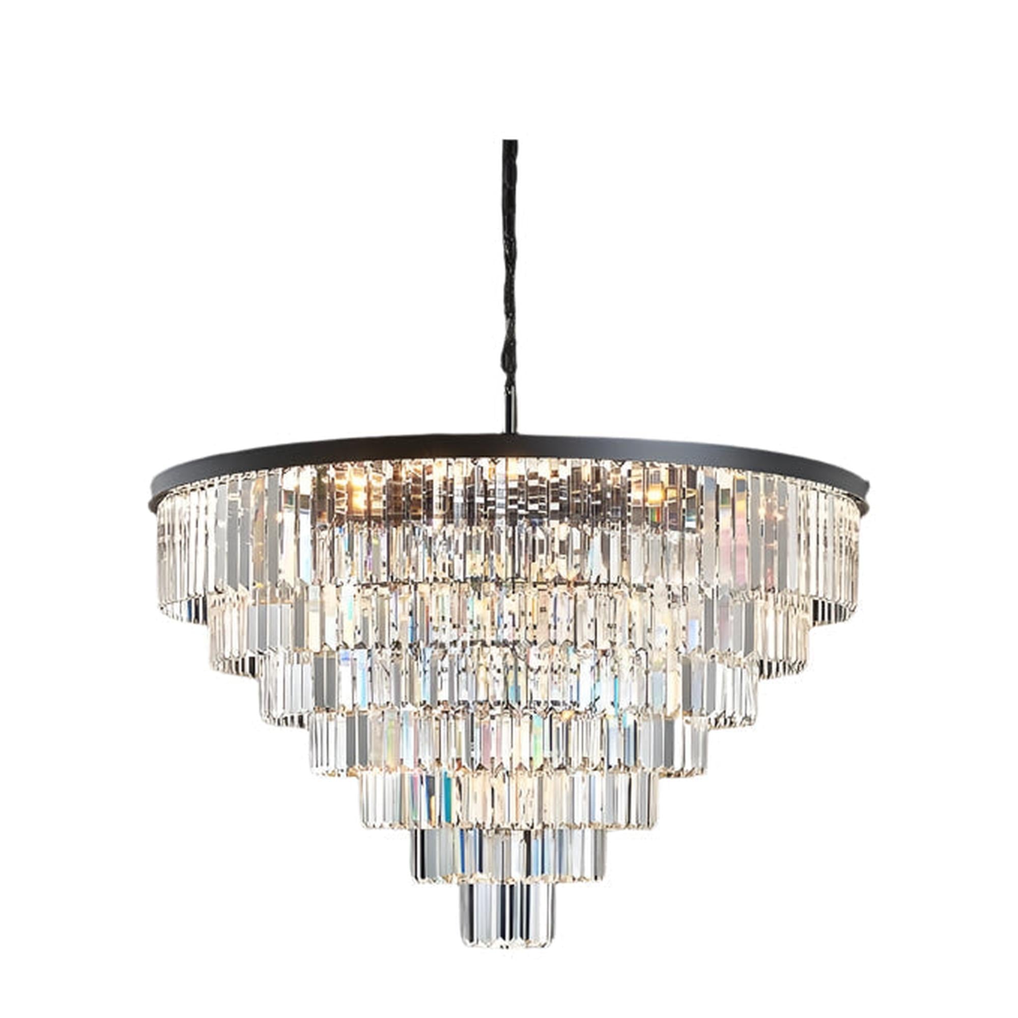 Medium Black Crystal Chandelier