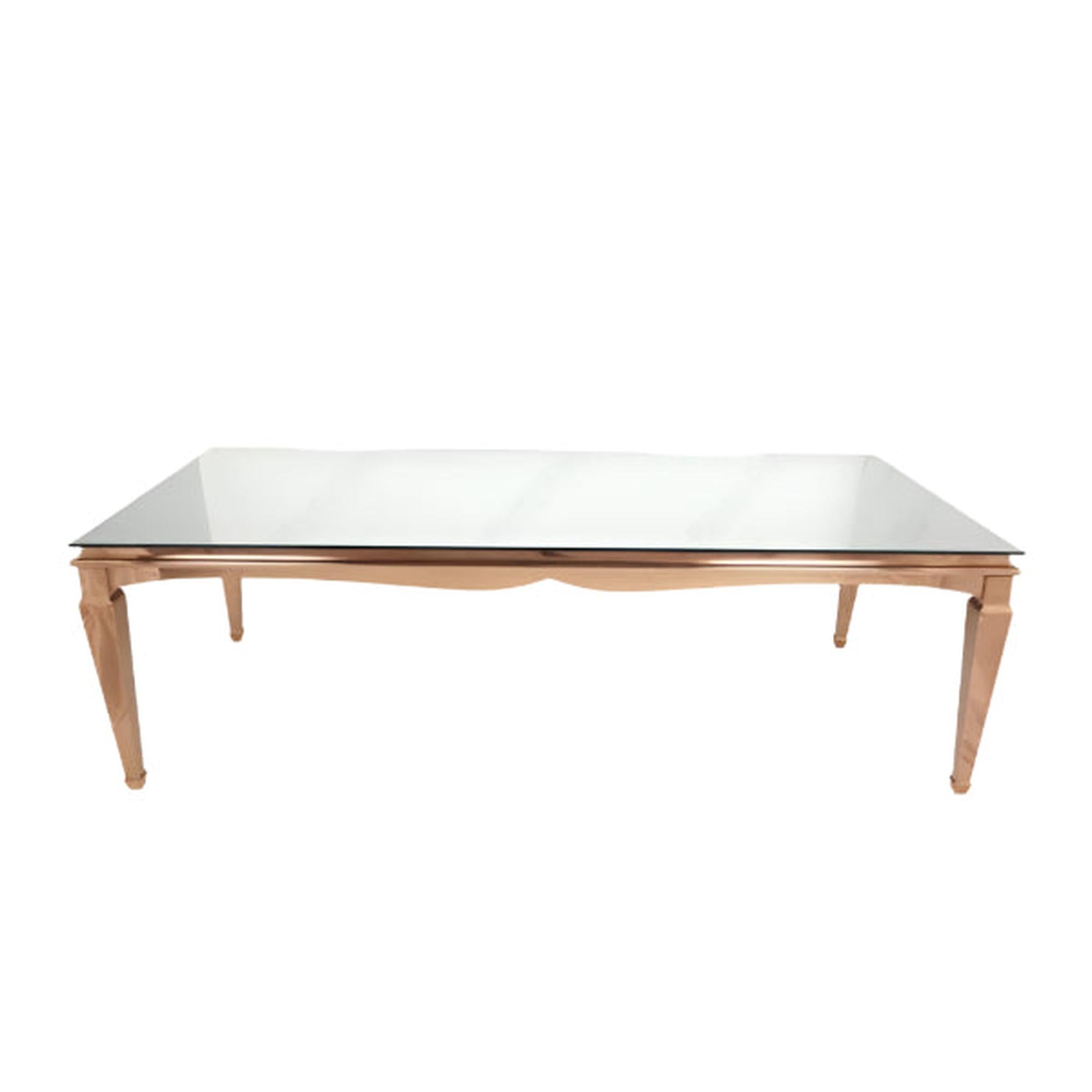 8′ Rose Gold Washington Table w/ Mirror Top