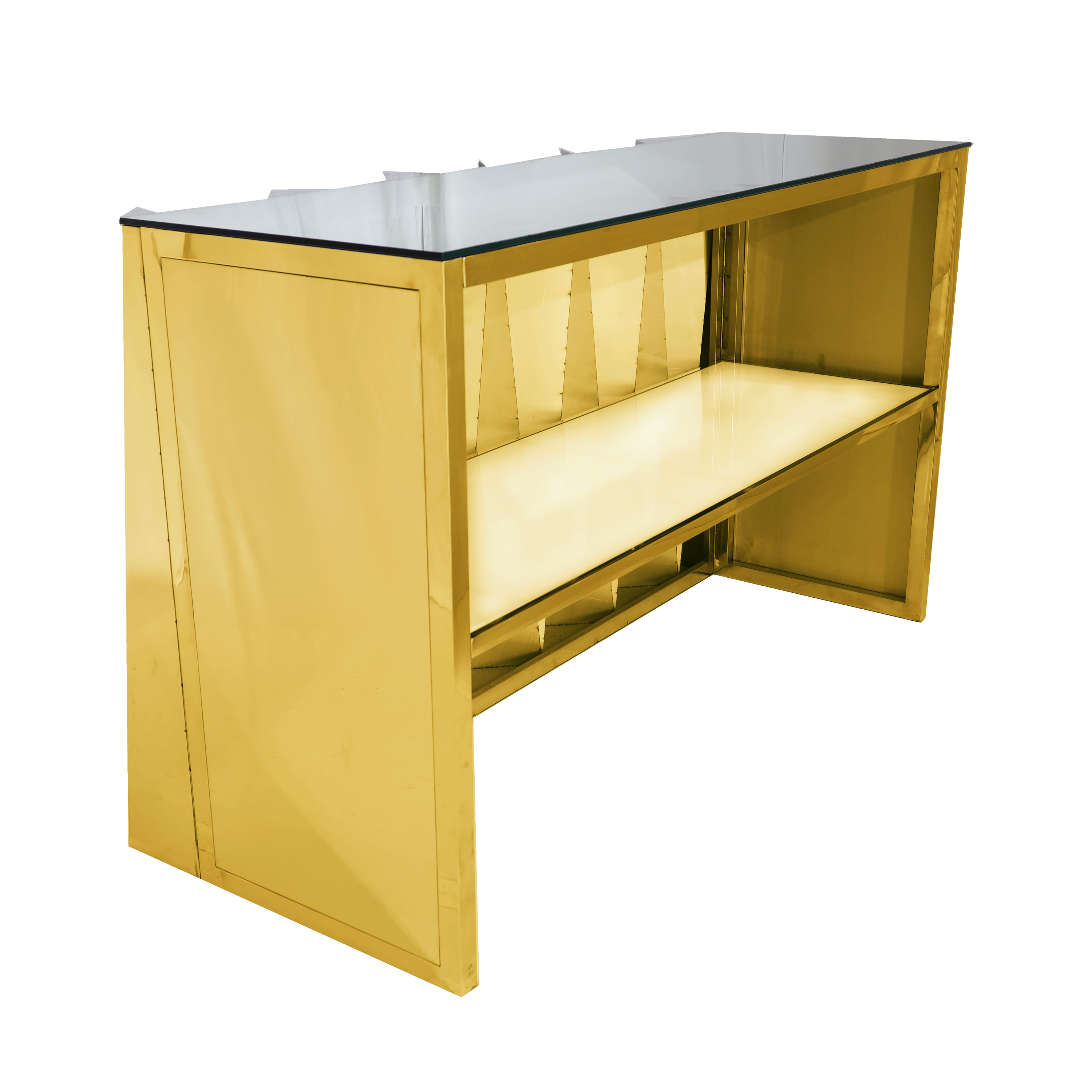 6' Gold Monarch Bar w/ Mirror Top