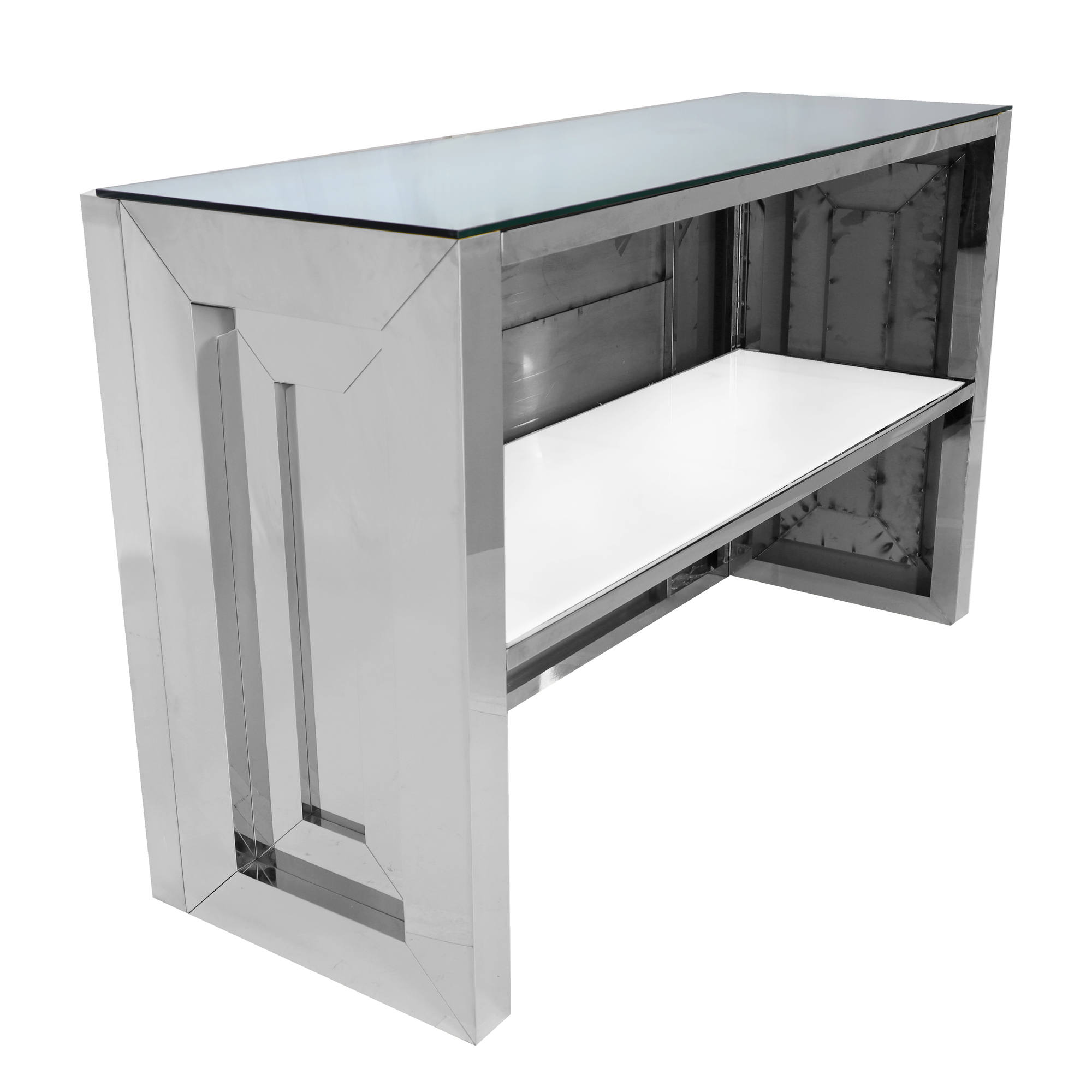 6' Silver Infinity Bar w/ Mirror Top