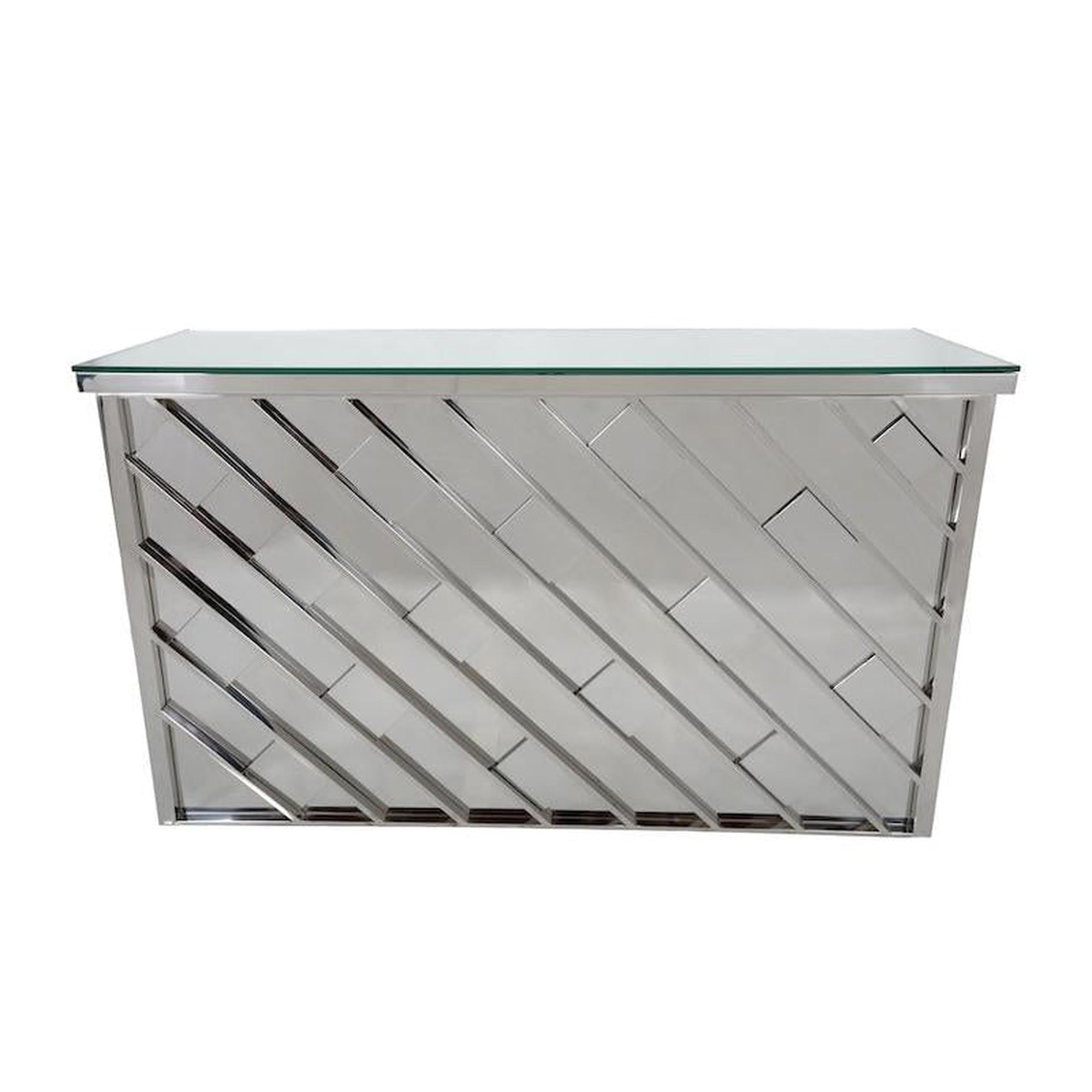 6′ Silver Kaleidoscope Mirror Bar w/ Mirror Top