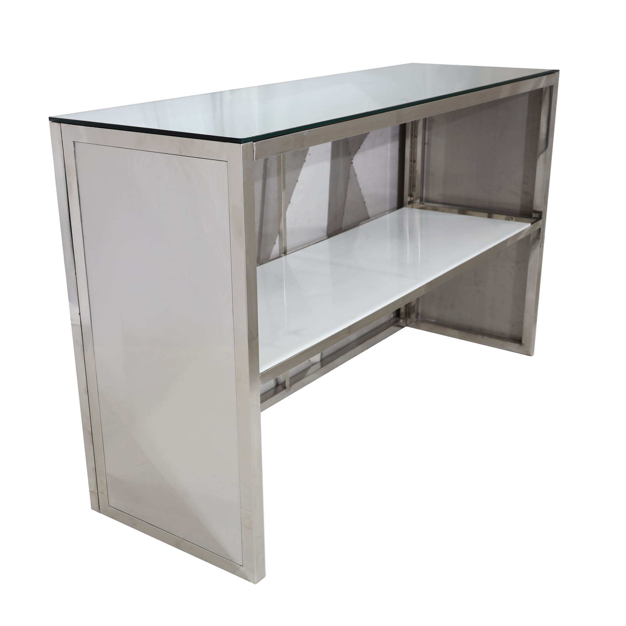 6' Silver Pyramid Bar w/ Mirror Top