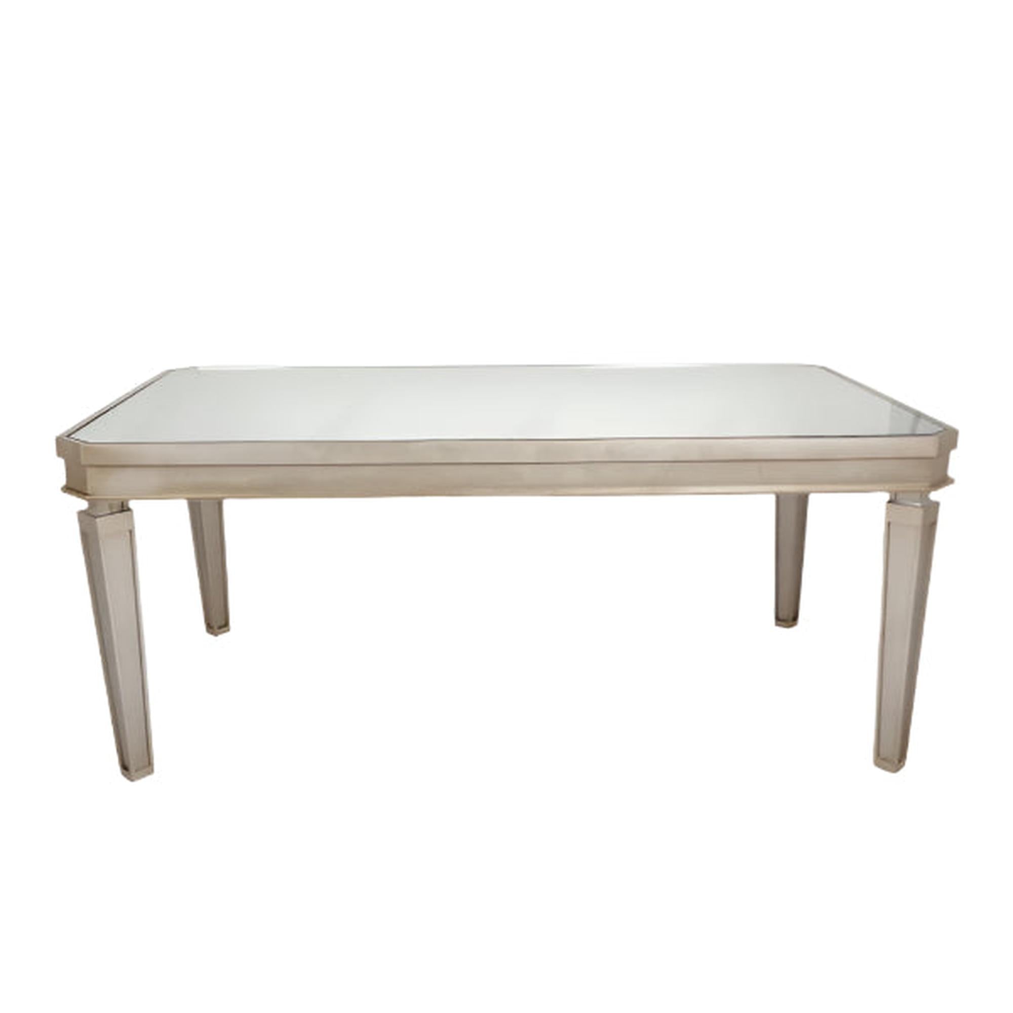 6′ Stainless Silver Antique Mirror Table