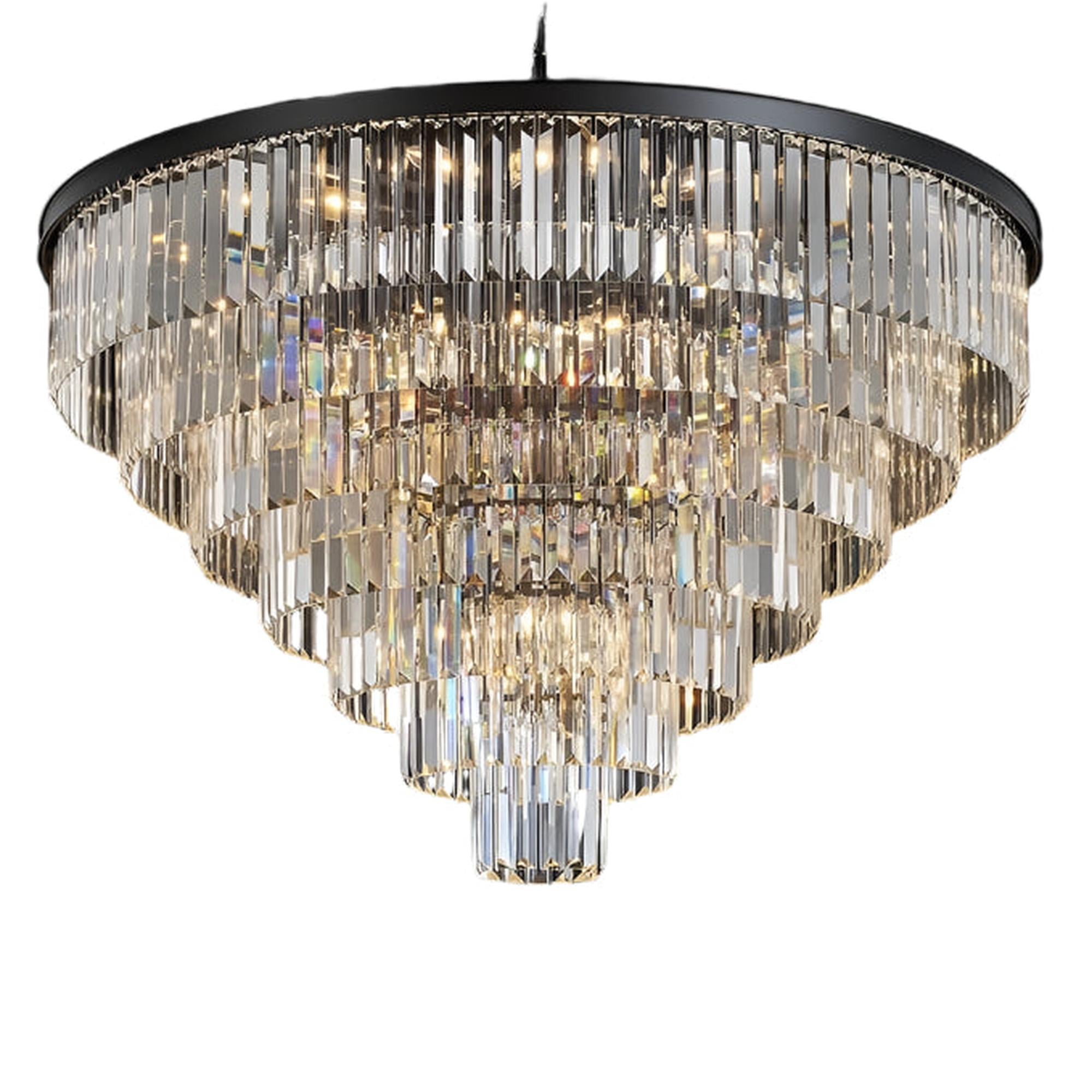 Medium Black Crystal Chandelier