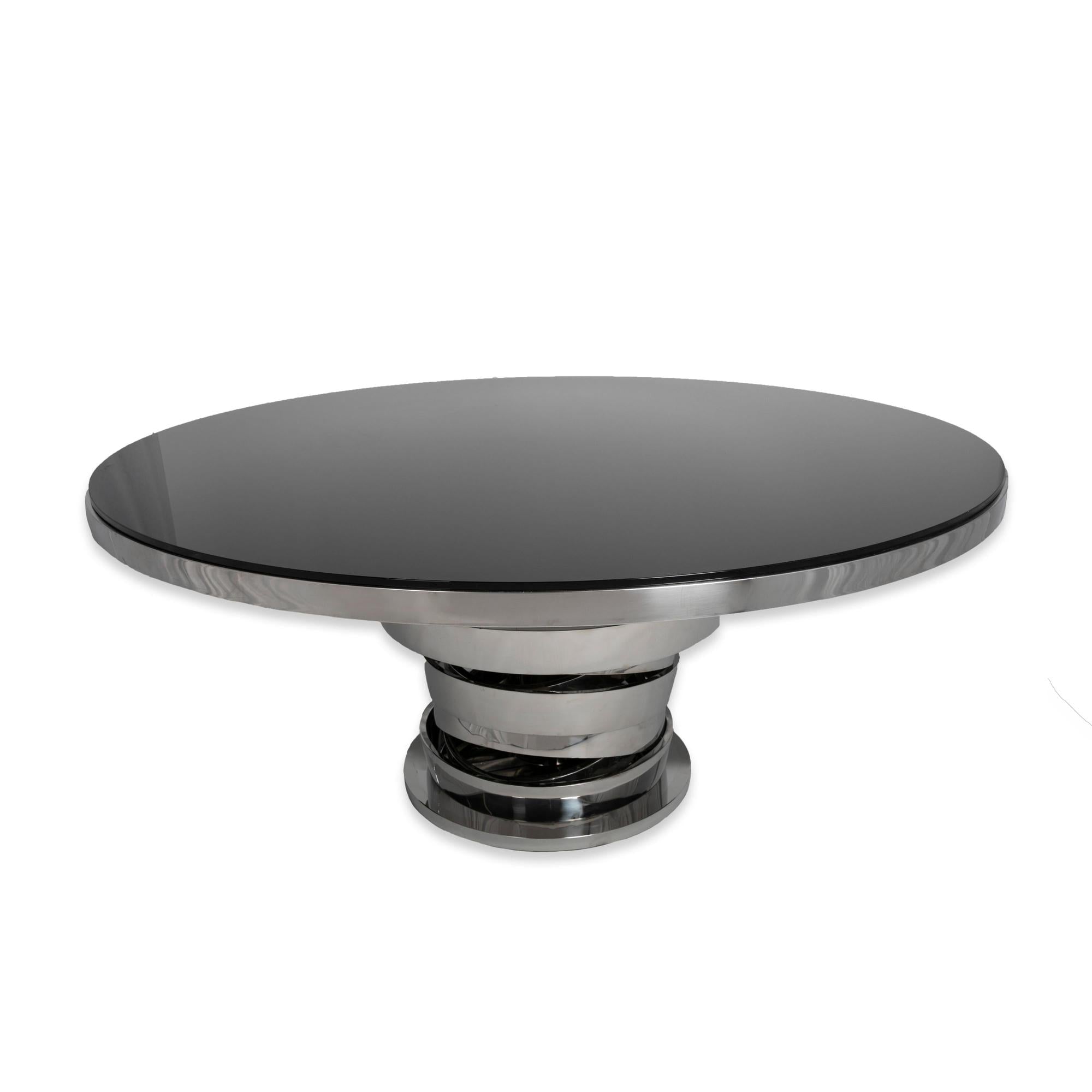 72″ Black Top w/ Silver Spiral Base