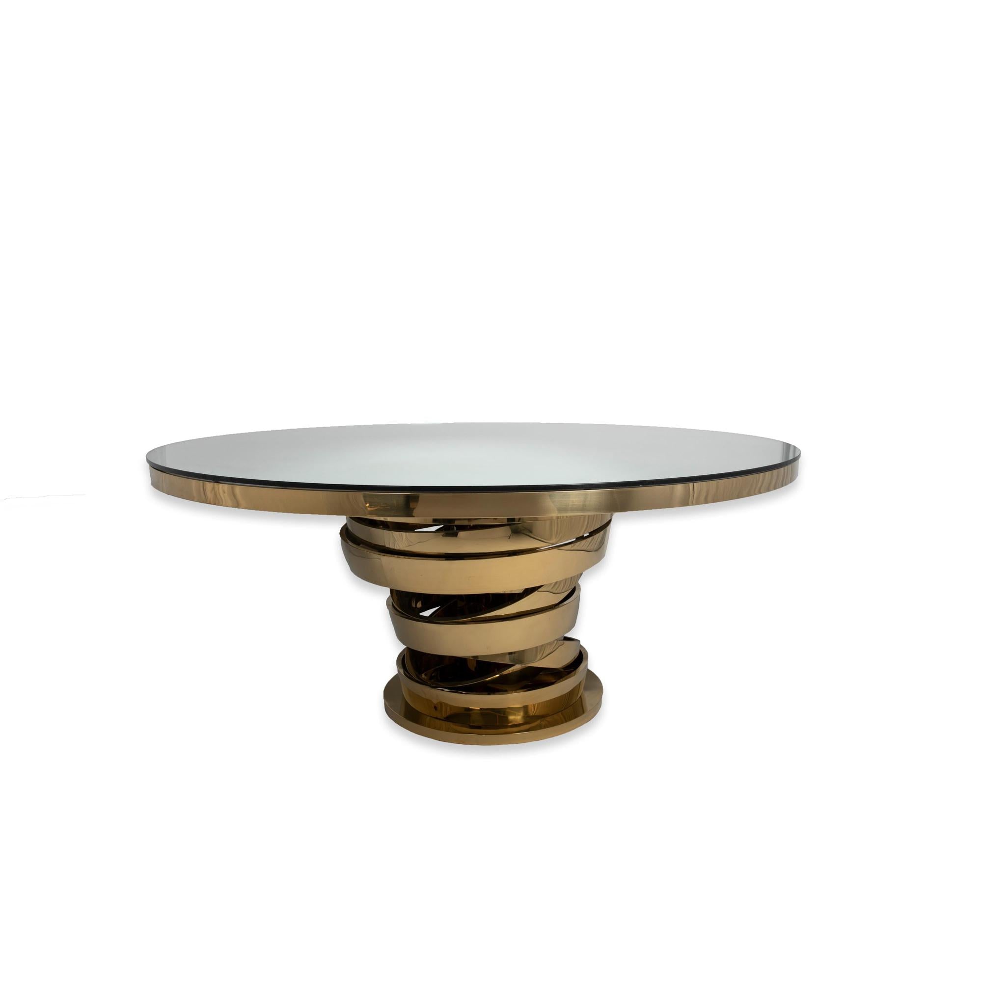 72″ Mirror Top w/ Gold Spiral Base