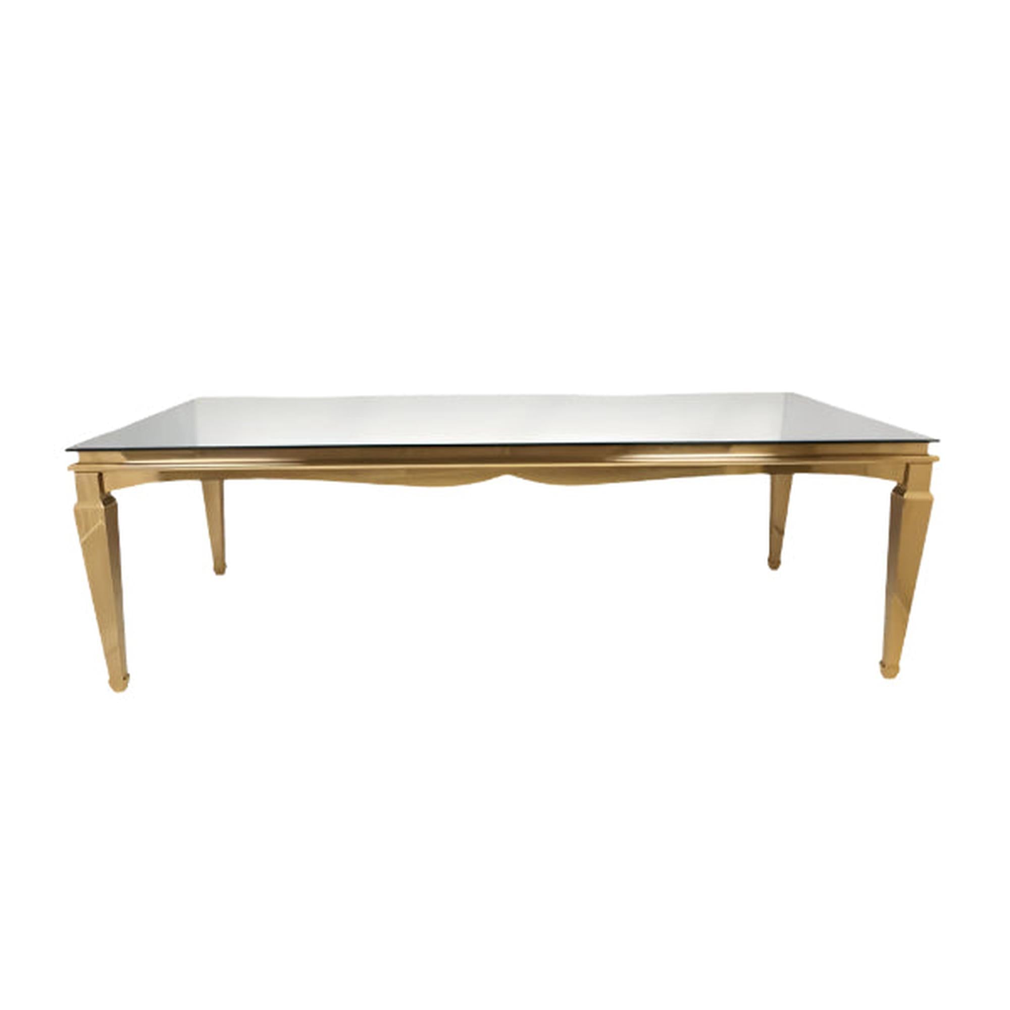 6′ Gold Washington Table w/ Mirror Top