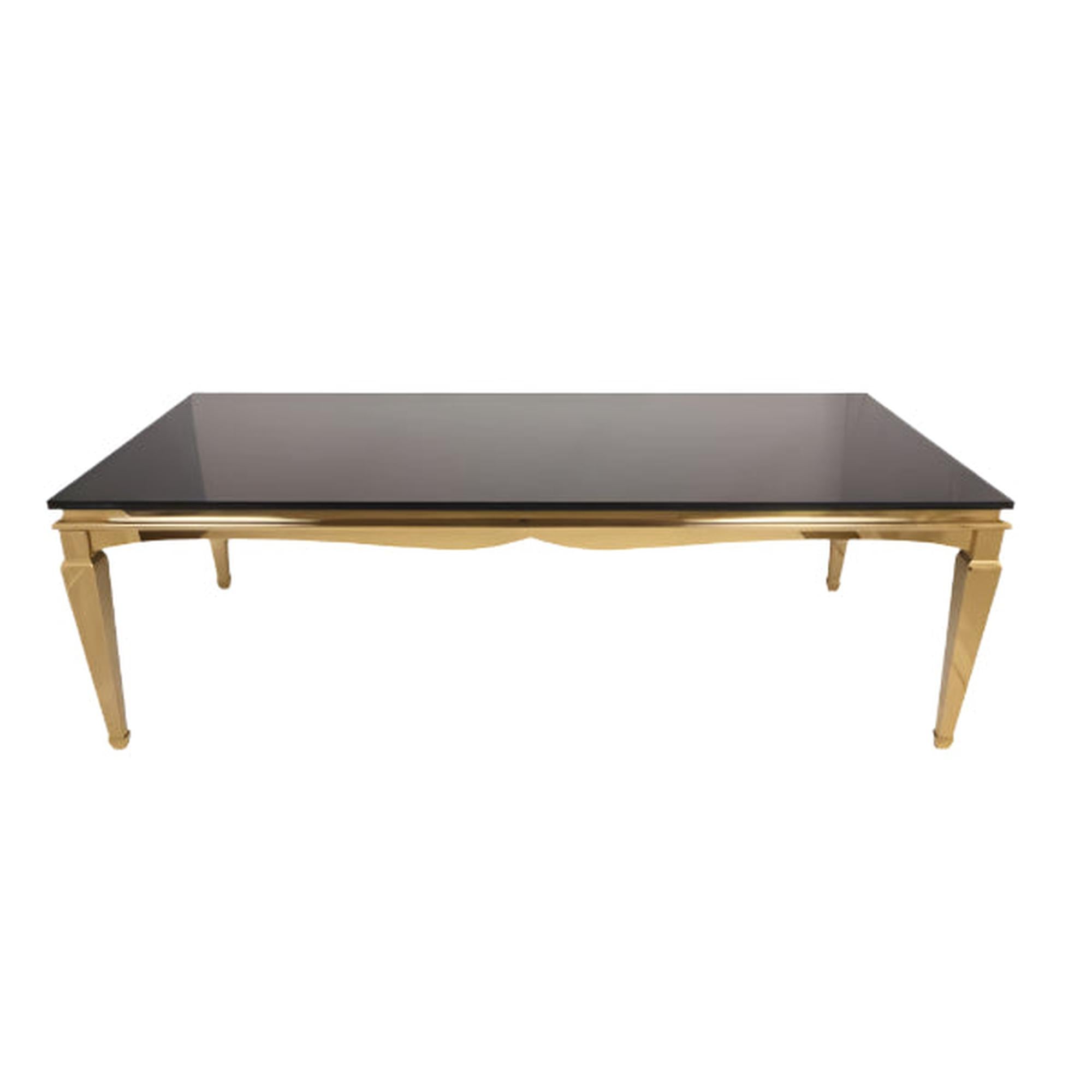 8′ Gold Washington Table w/ Black Top