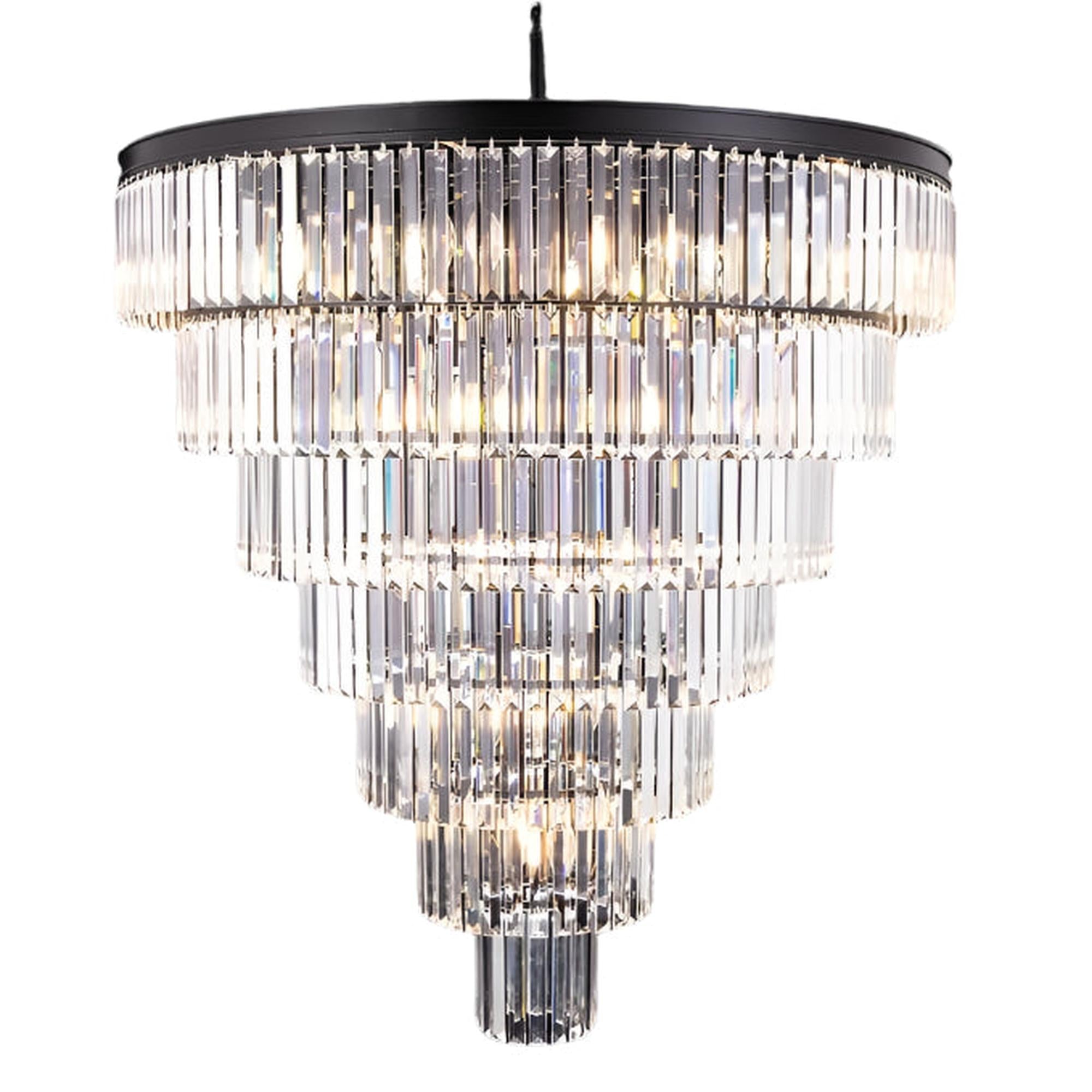 Large Black Crystal Chandelier