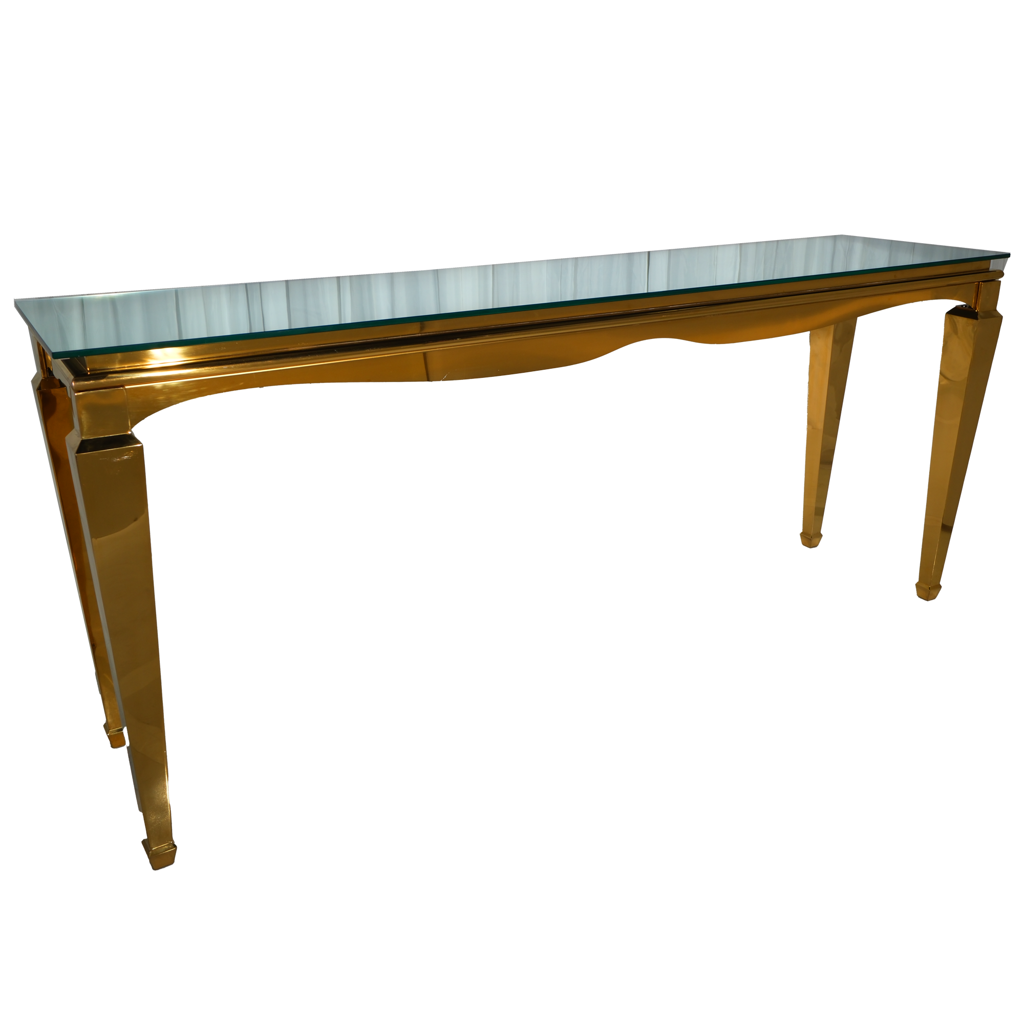 8′ Gold Communal High Table w/ Mirror or Black Top