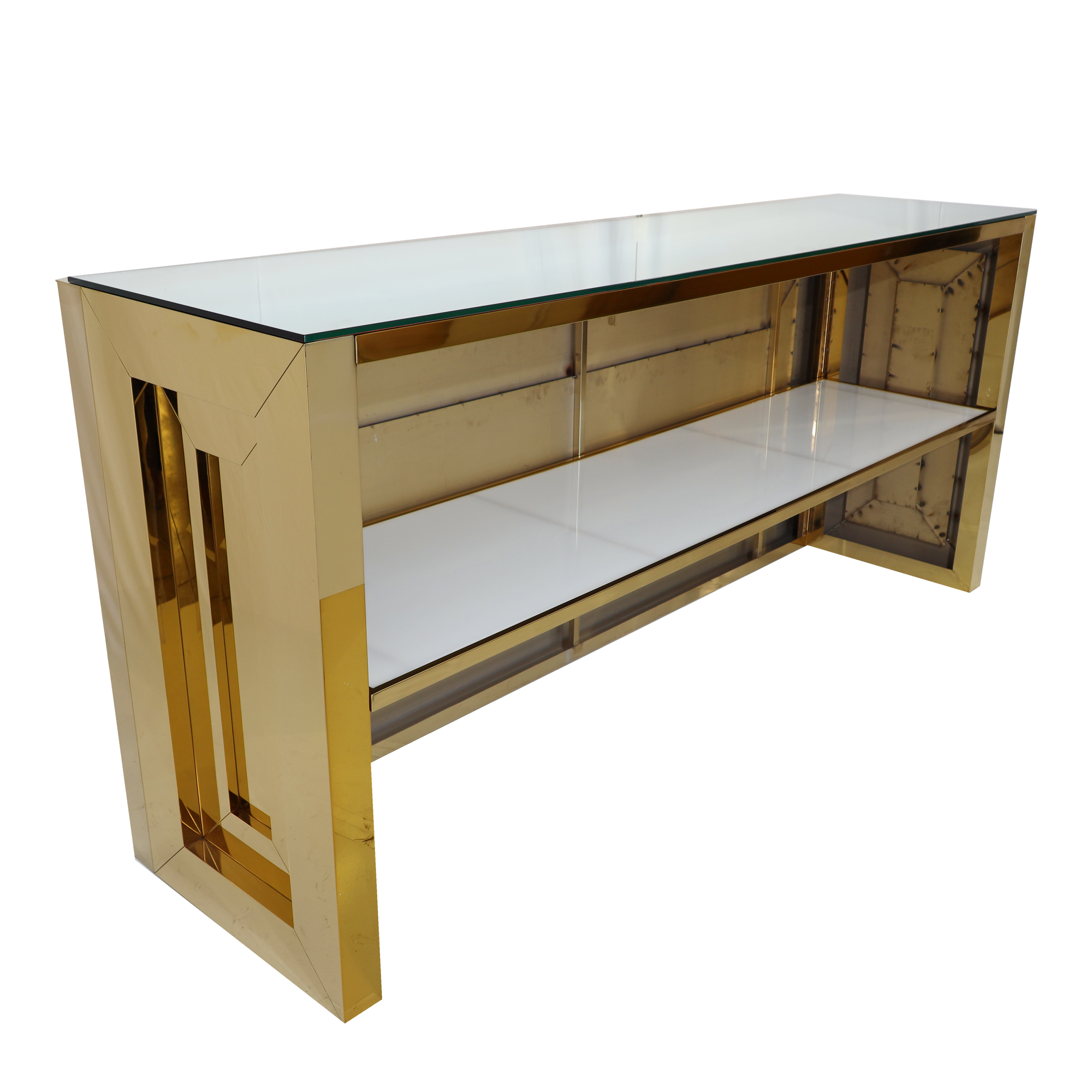 8' Gold Infinity Bar w/ Mirror Top