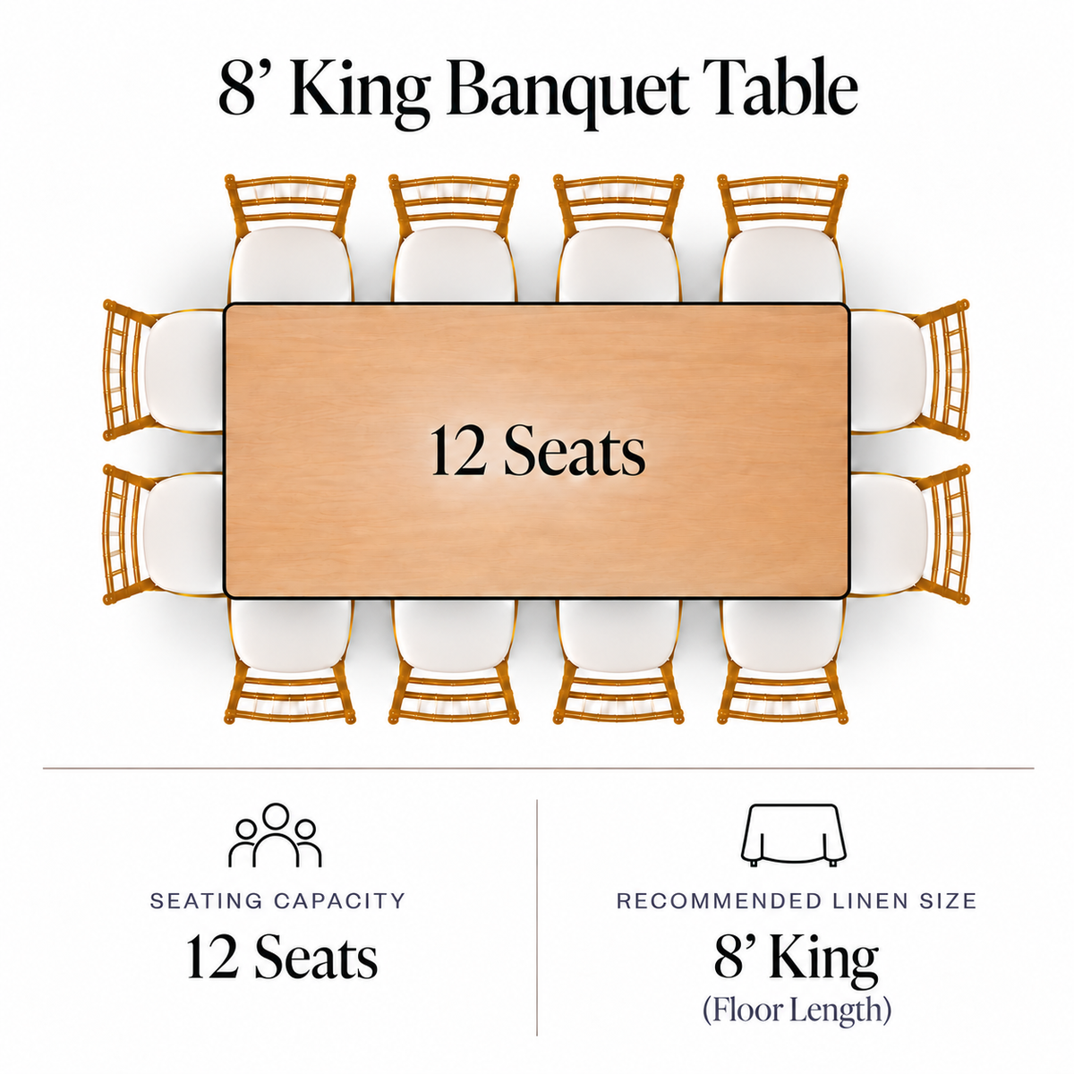 8′ King Banquet Table