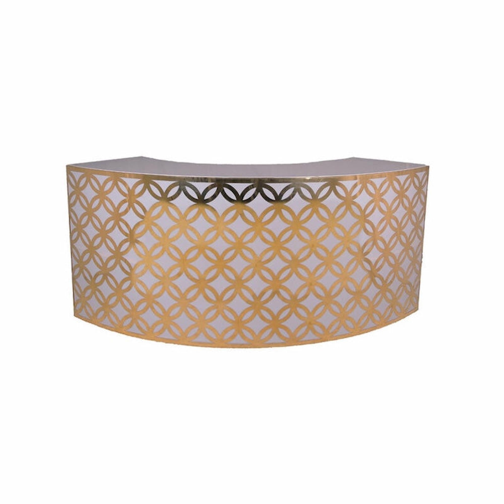 8′ Serpentine Gold Bar w/ White Plexiglass
