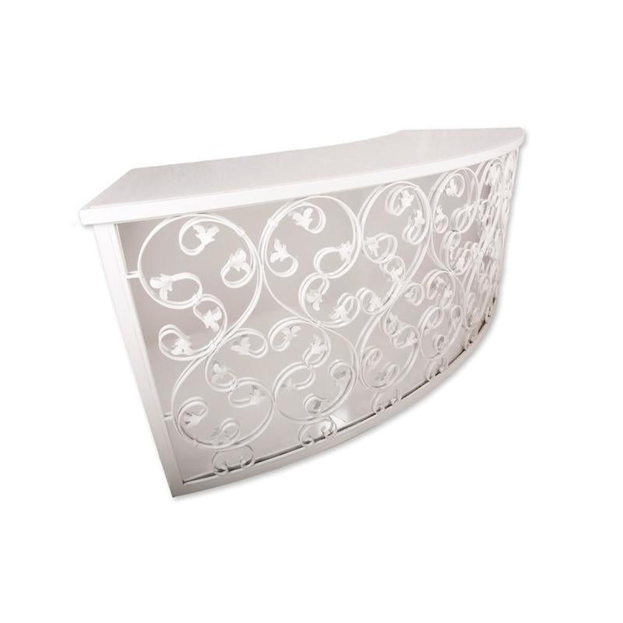 8′ Serpentine Mirror Bar w/ White Panels