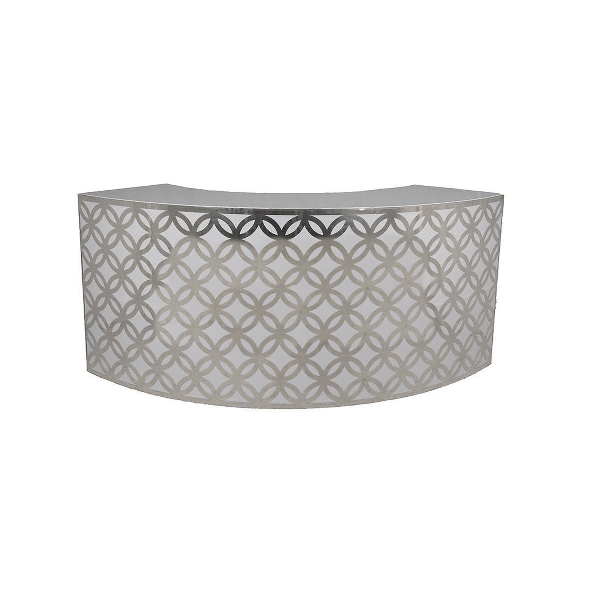 8′ Serpentine Silver Bar w/ White Plexiglass