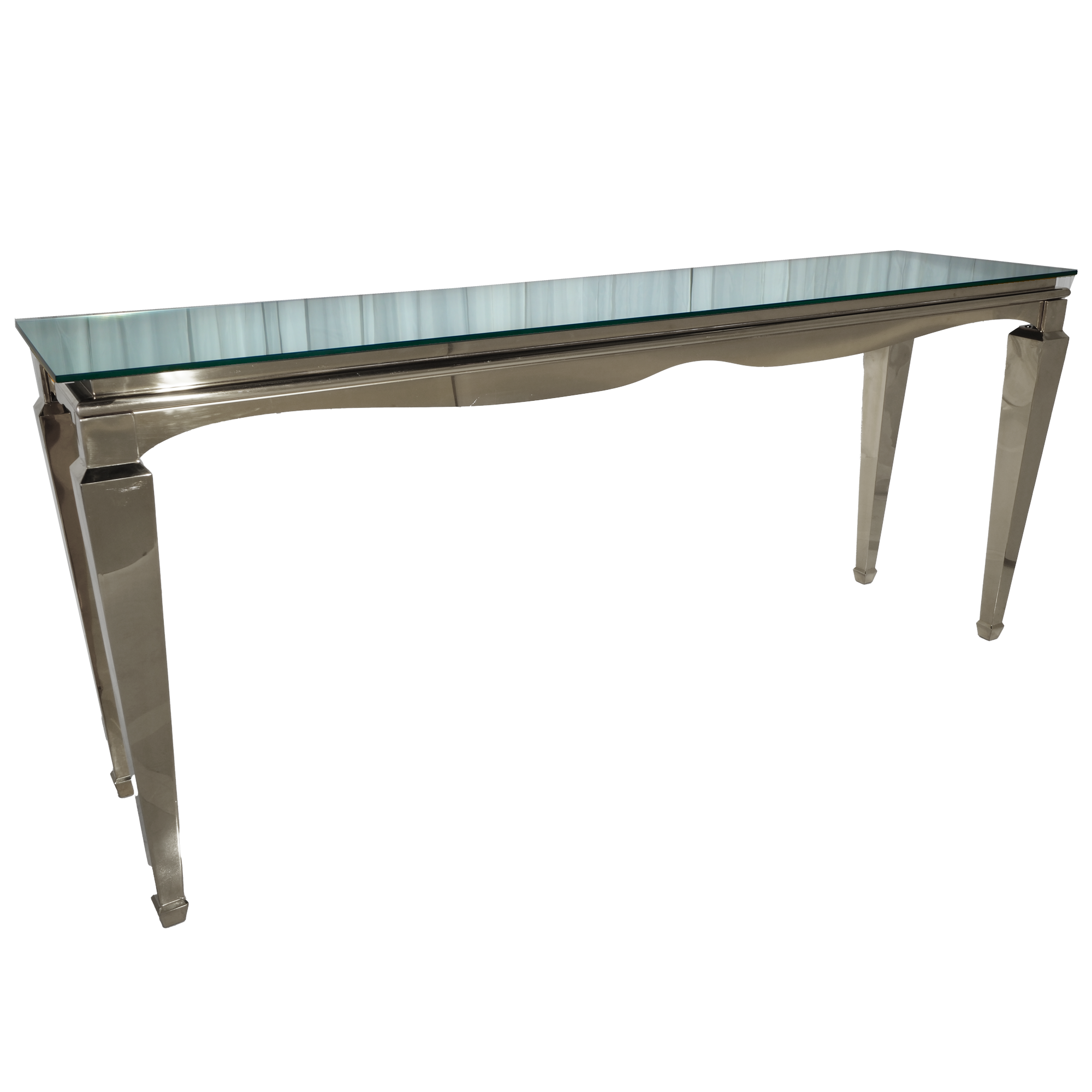 8′ Silver Communal High Table w/ Mirror or Black Top