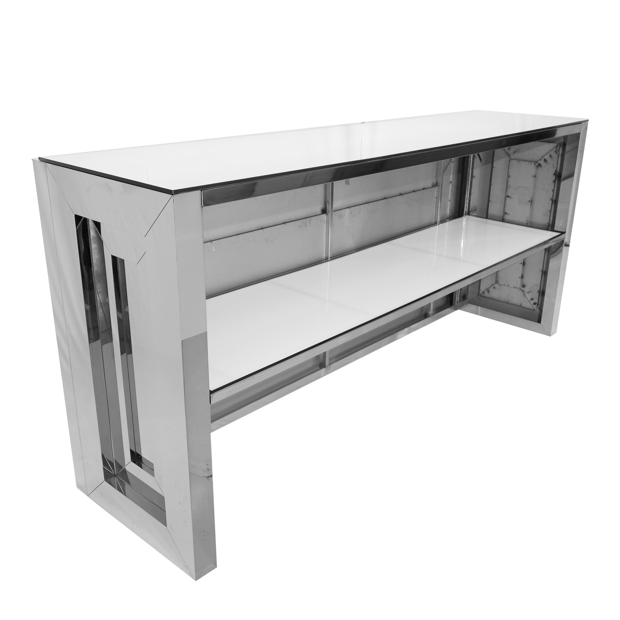 8' Silver Infinity Bar w/ Mirror Top