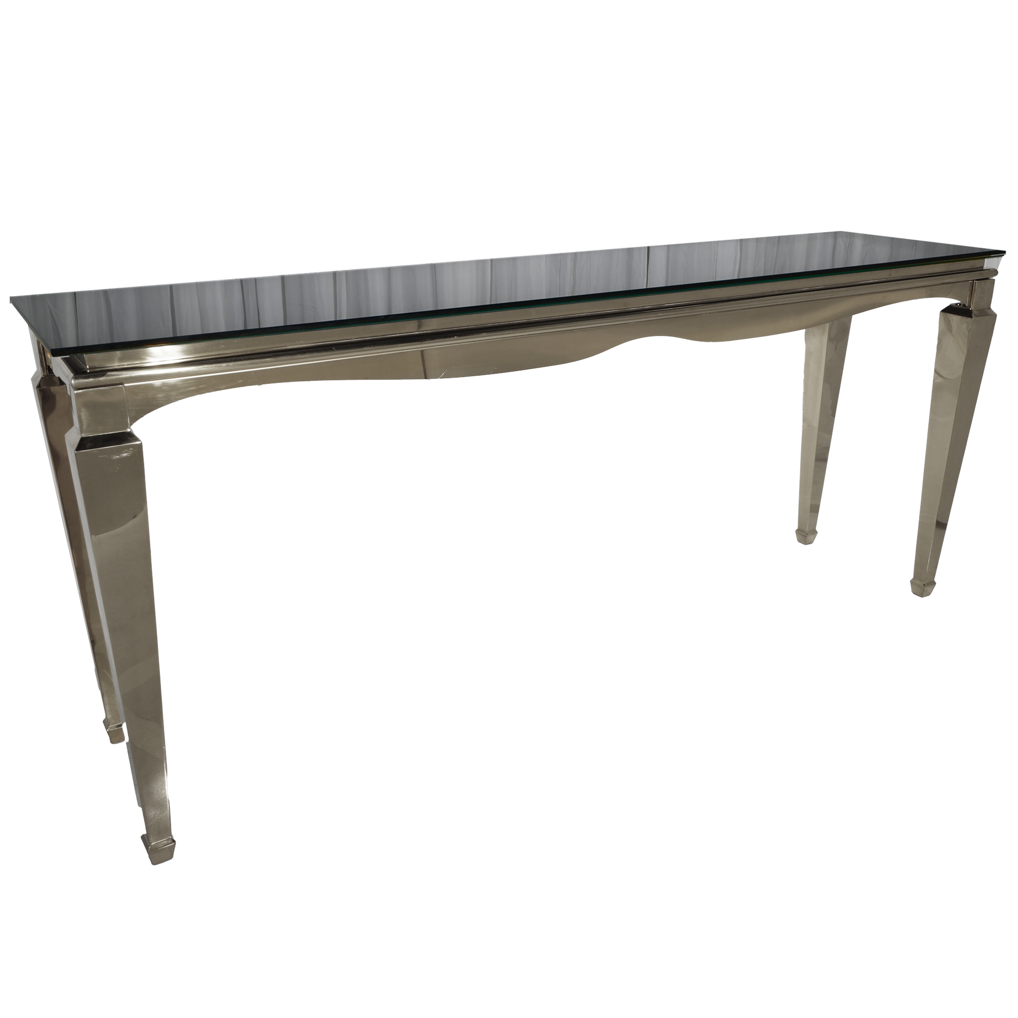 8′ Silver Communal High Table w/ Mirror or Black Top