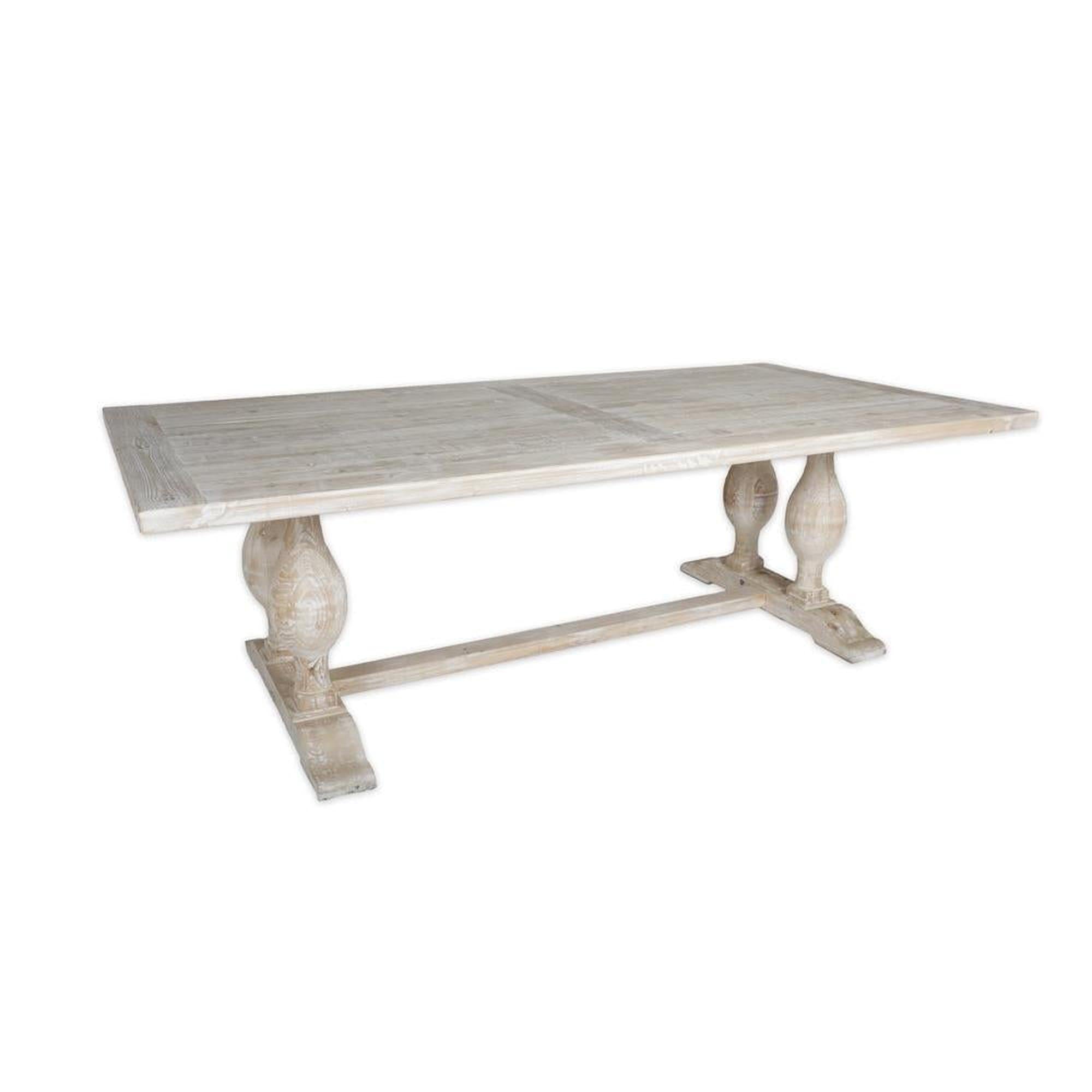 8′ White Washed Louis Table