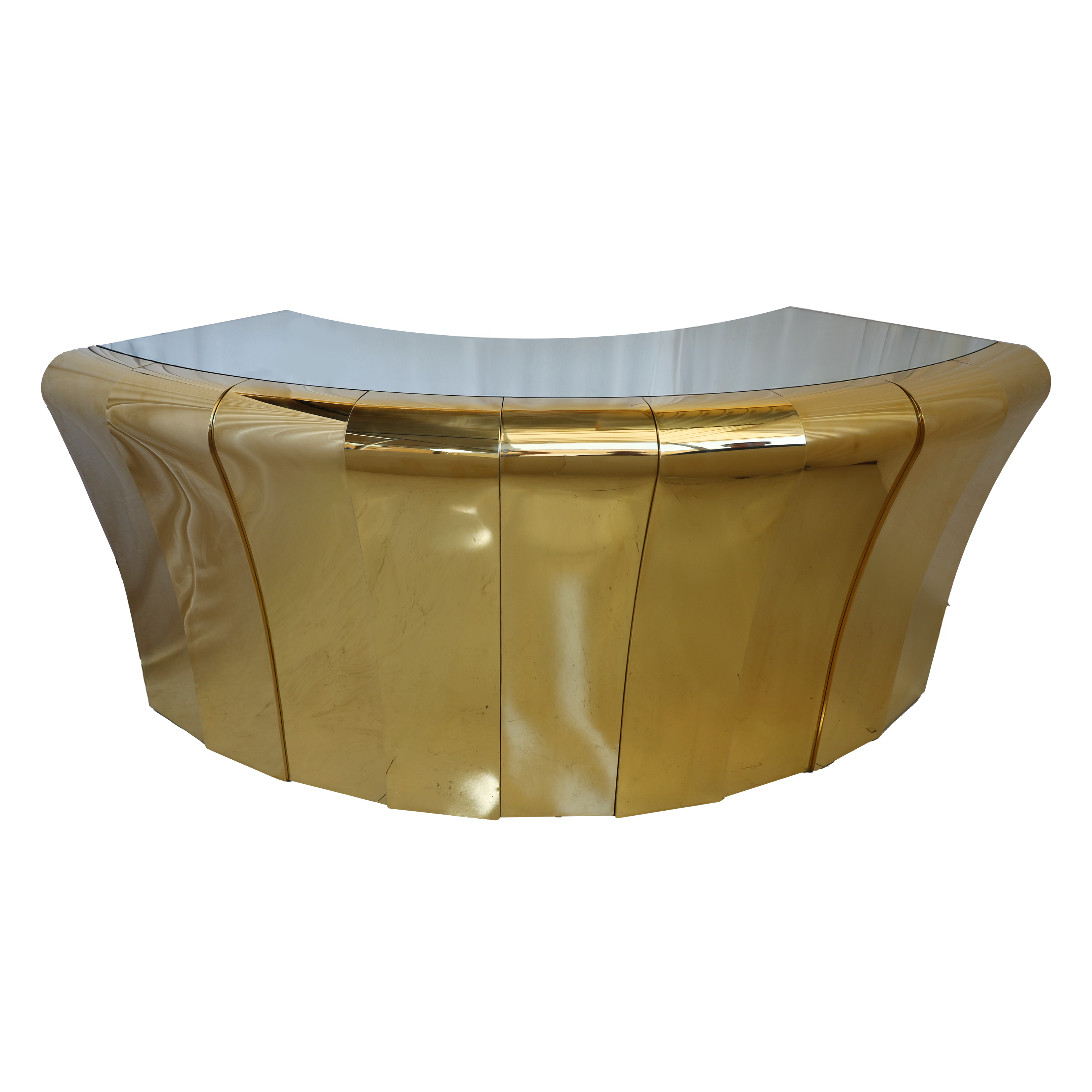 9' Gold Serpentine Bar w/ Mirror Top