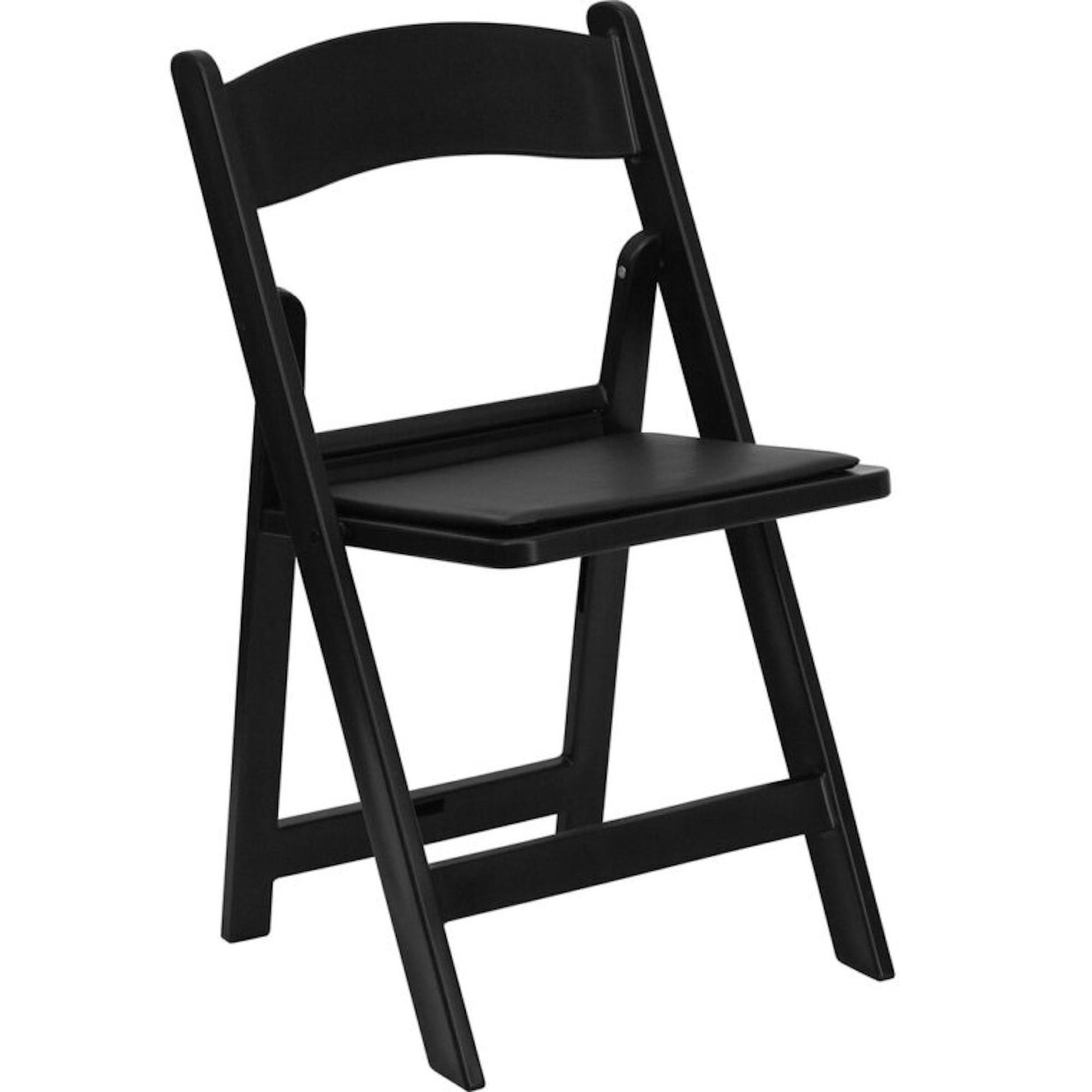Black Resin Folding Chair w/ Padded Seat