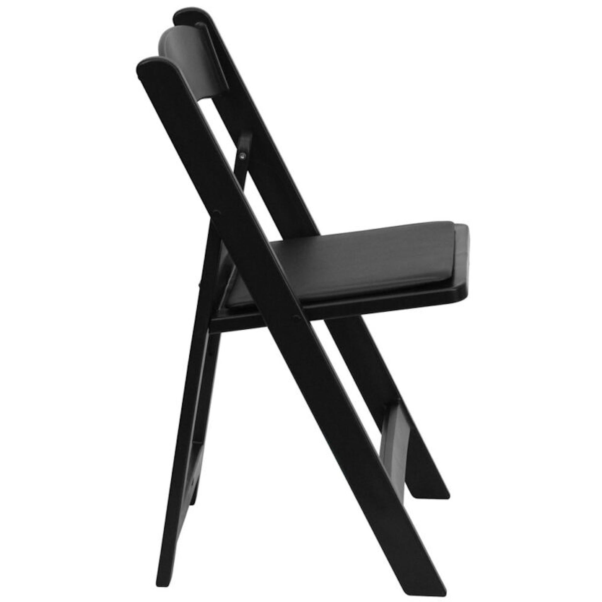 Black Resin Folding Chair w/ Padded Seat