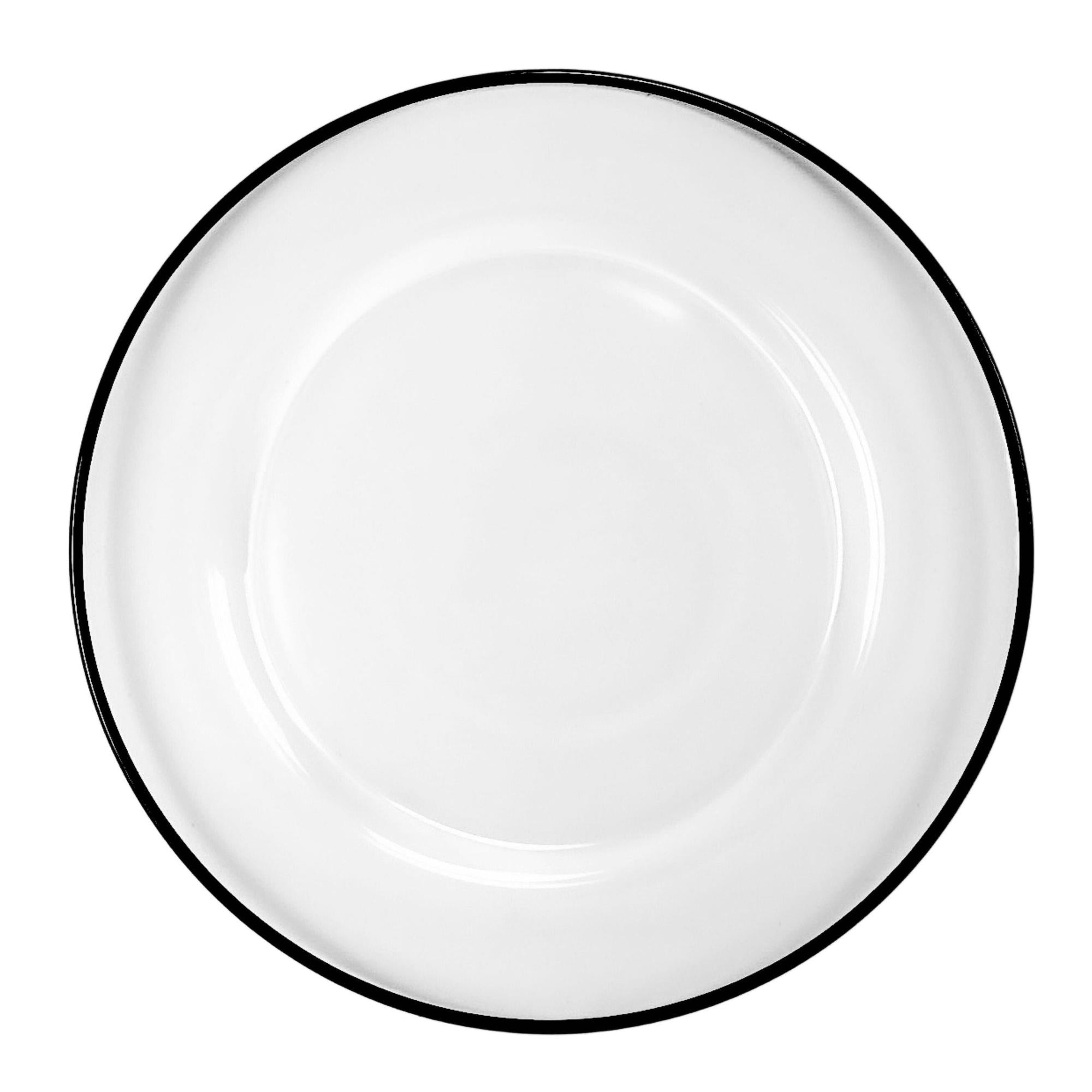 Black Rim Alpine Glass Charger Plate