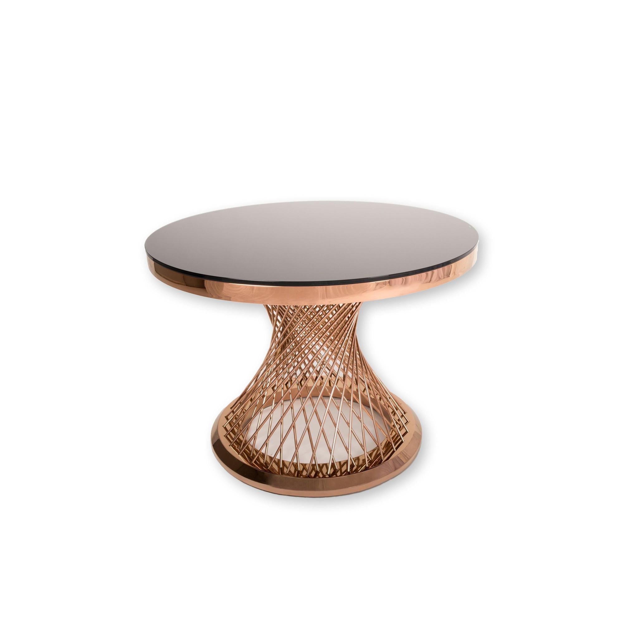 72″ Black Top w/ Rose Gold Wired Base