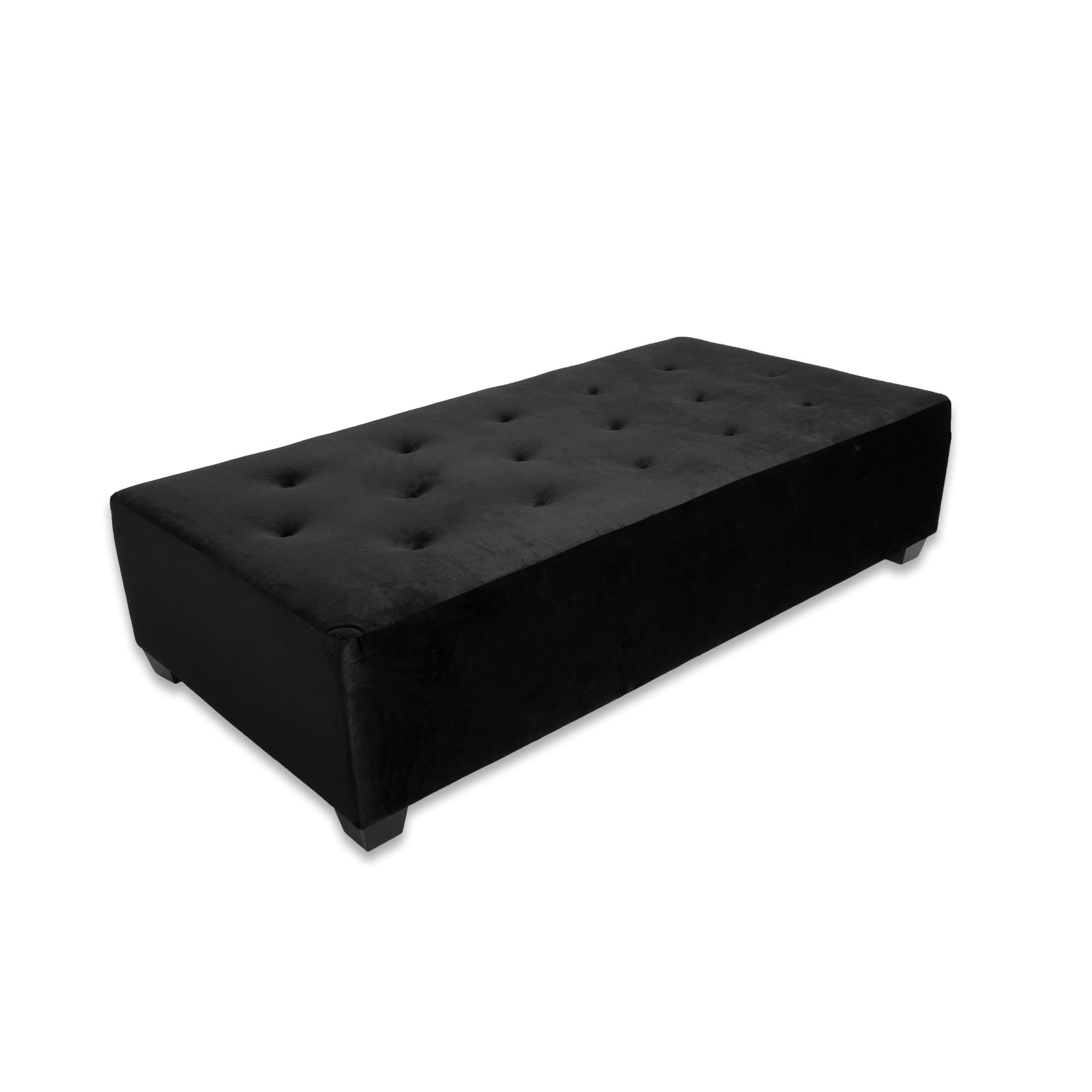 Black Velvet Angel Ottoman