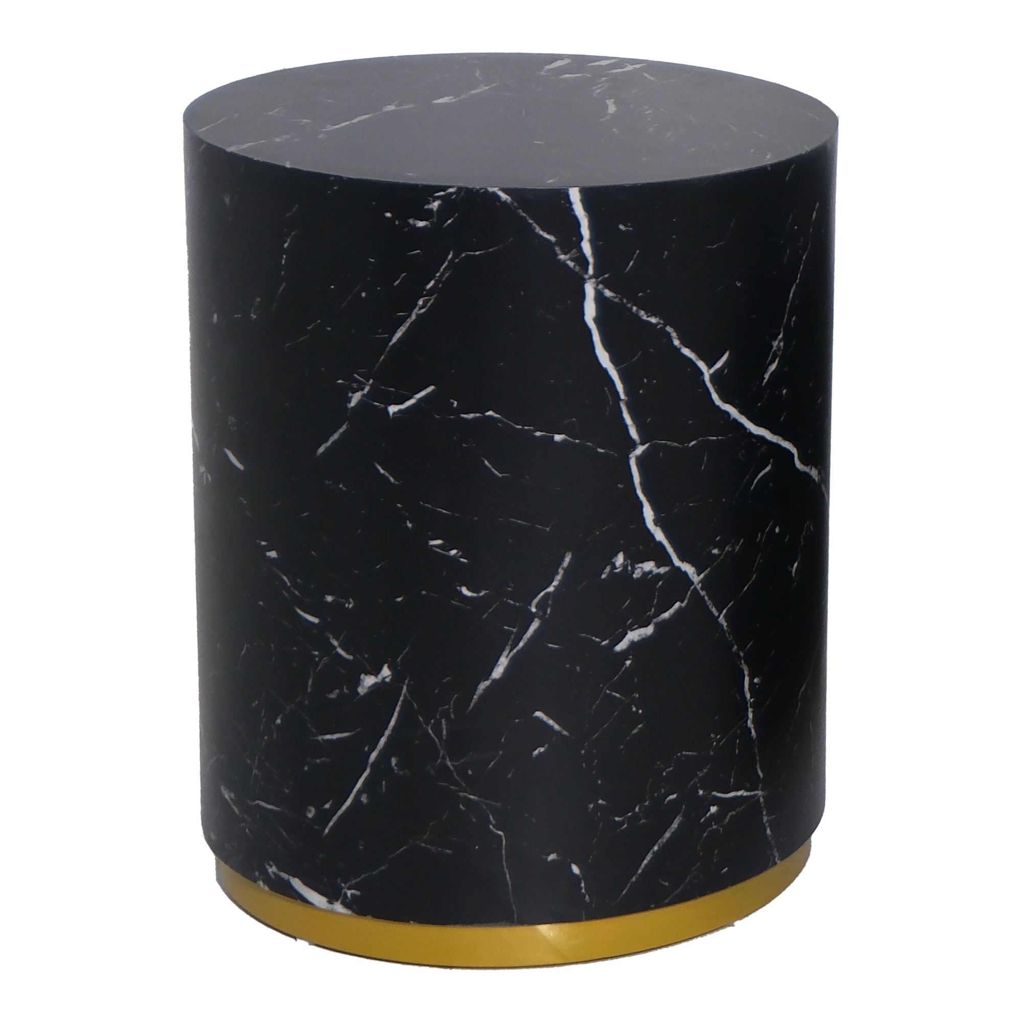Black Marble Round Side Table