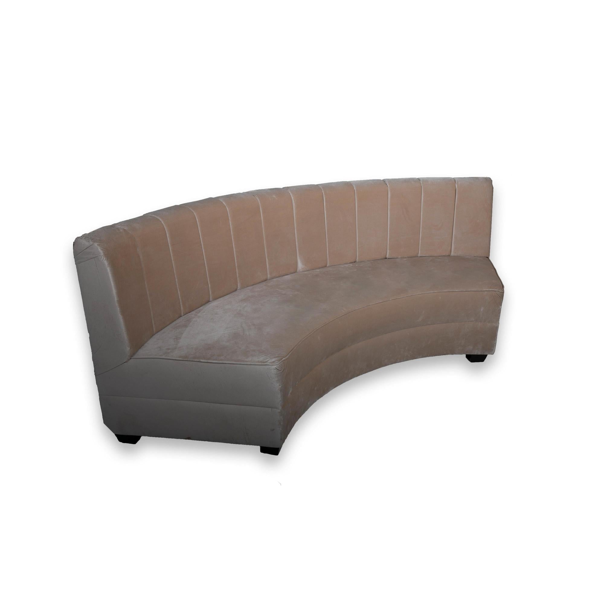 Champagne Velvet Curved Booth