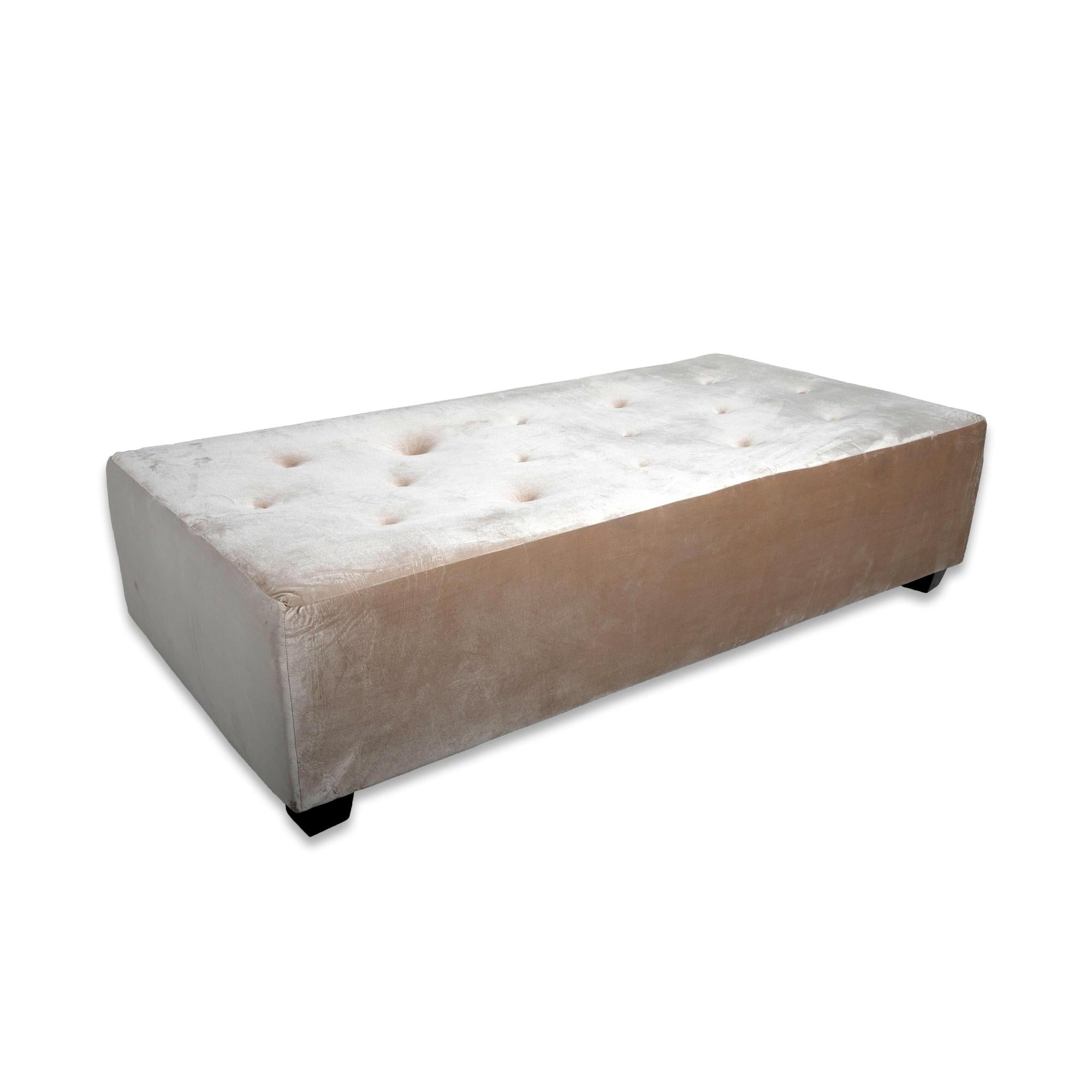 Champagne Velvet Angel Ottoman