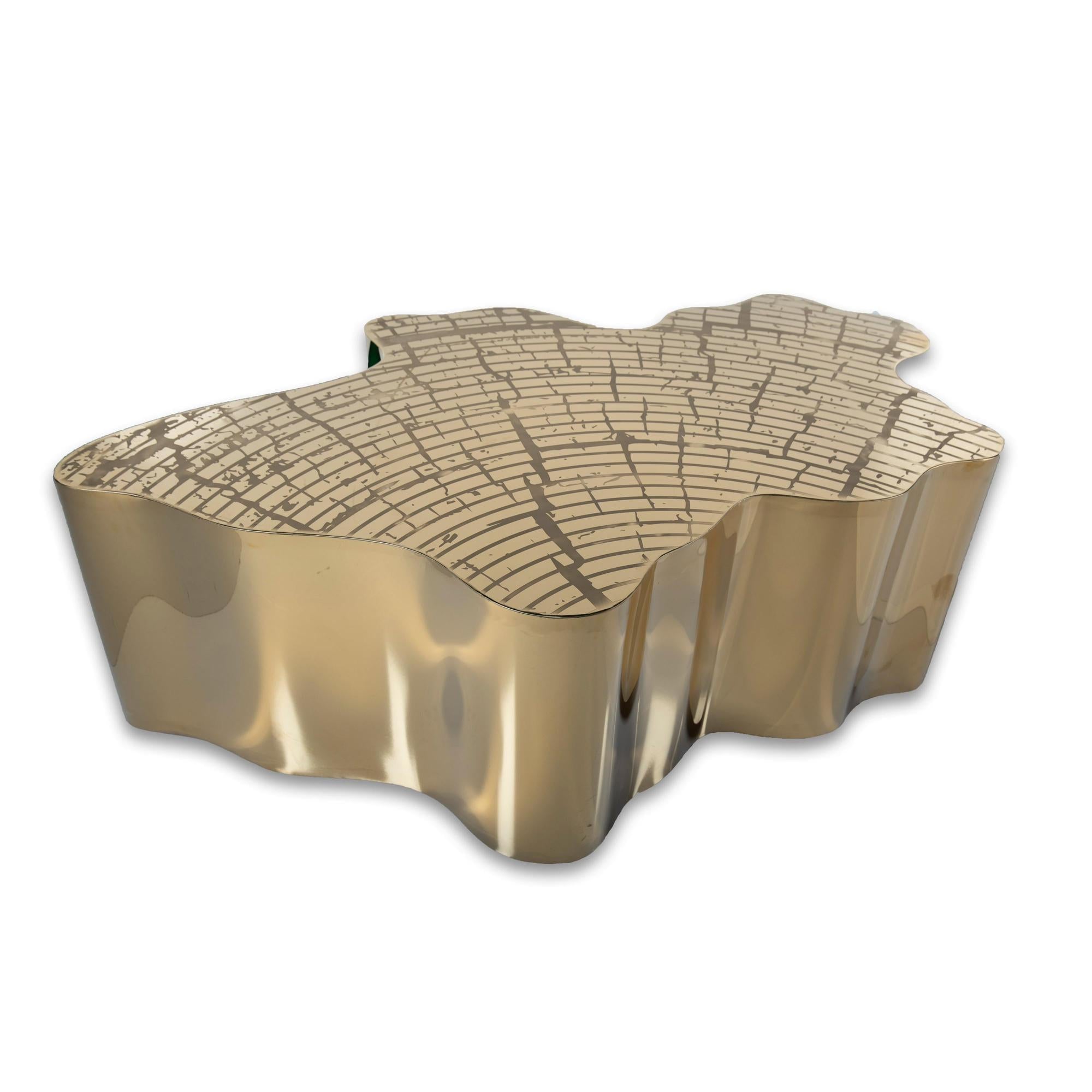 Cloud Shaped Gold Coffee Table