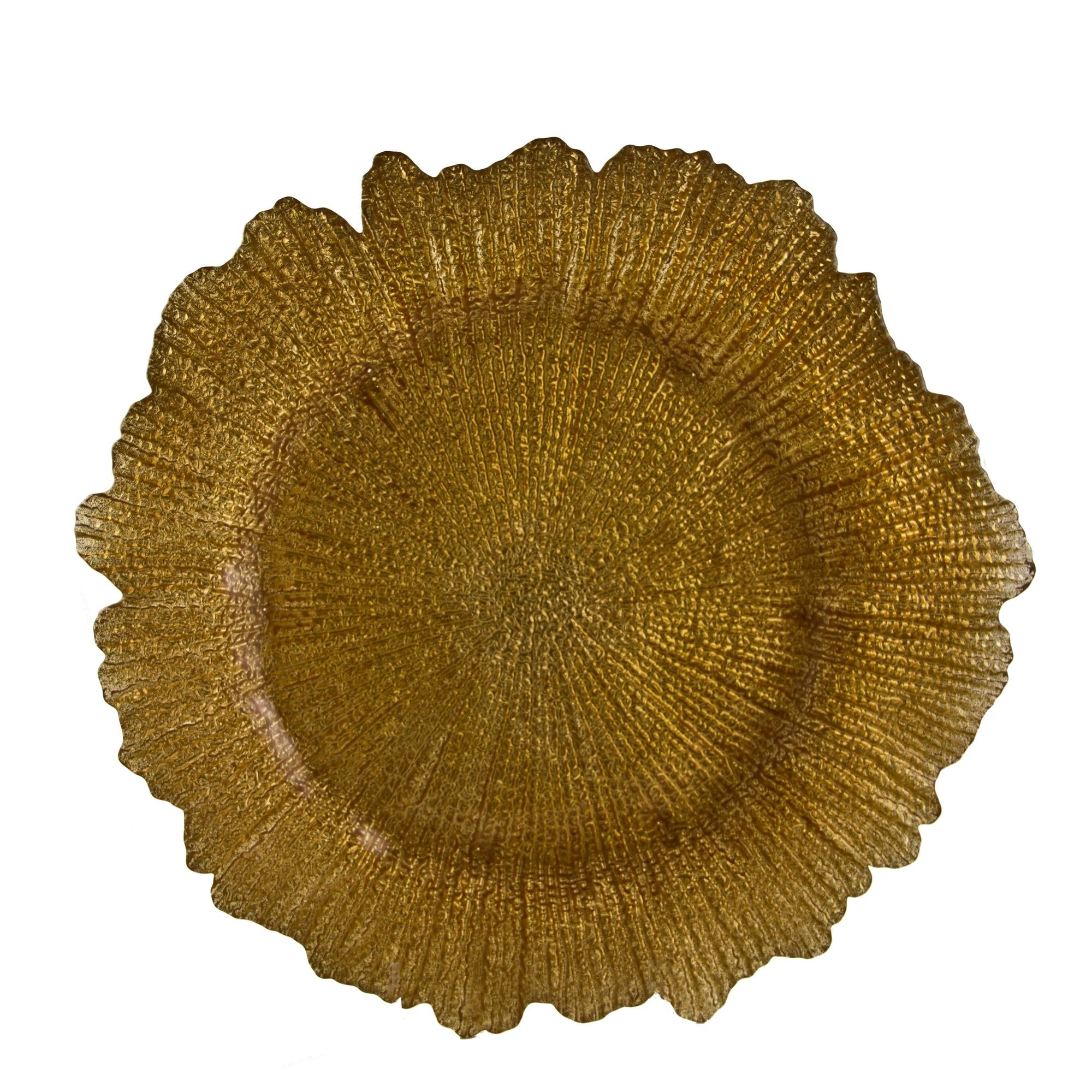 Gold Sponge Glass Charger Plate