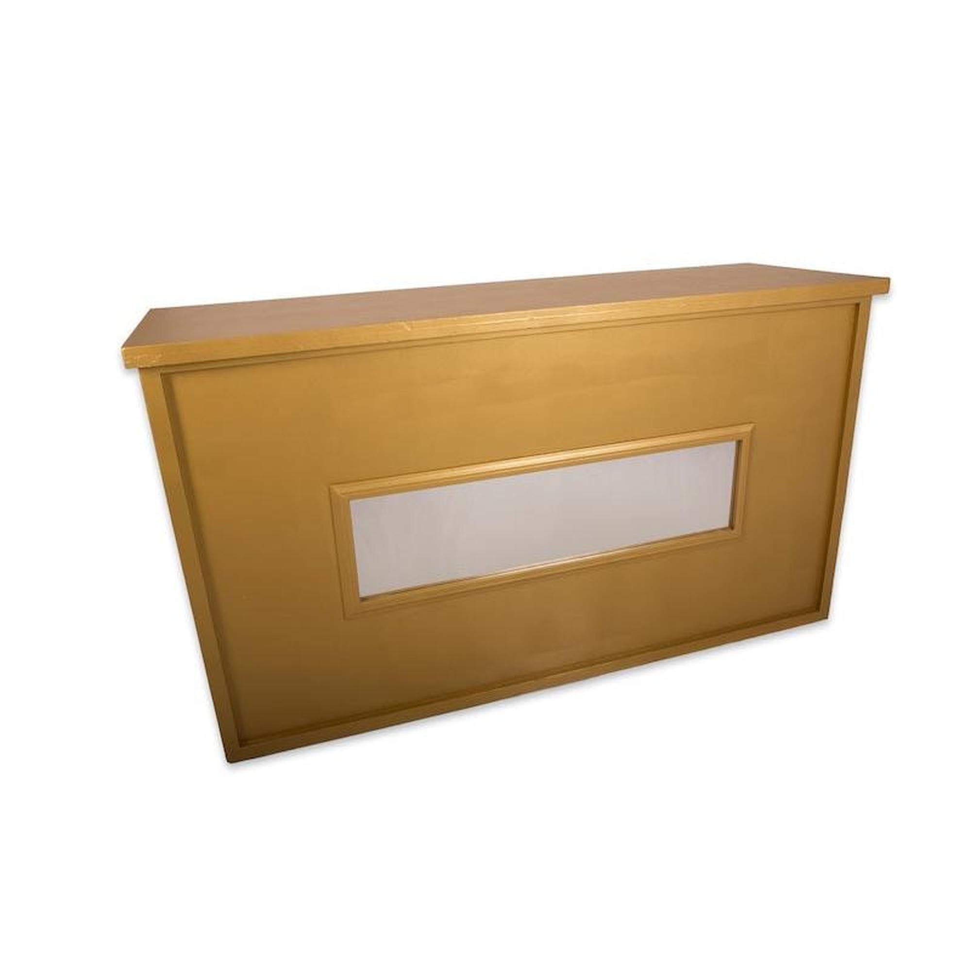 6′ Gold Wooden Bar w/ Center Mirror