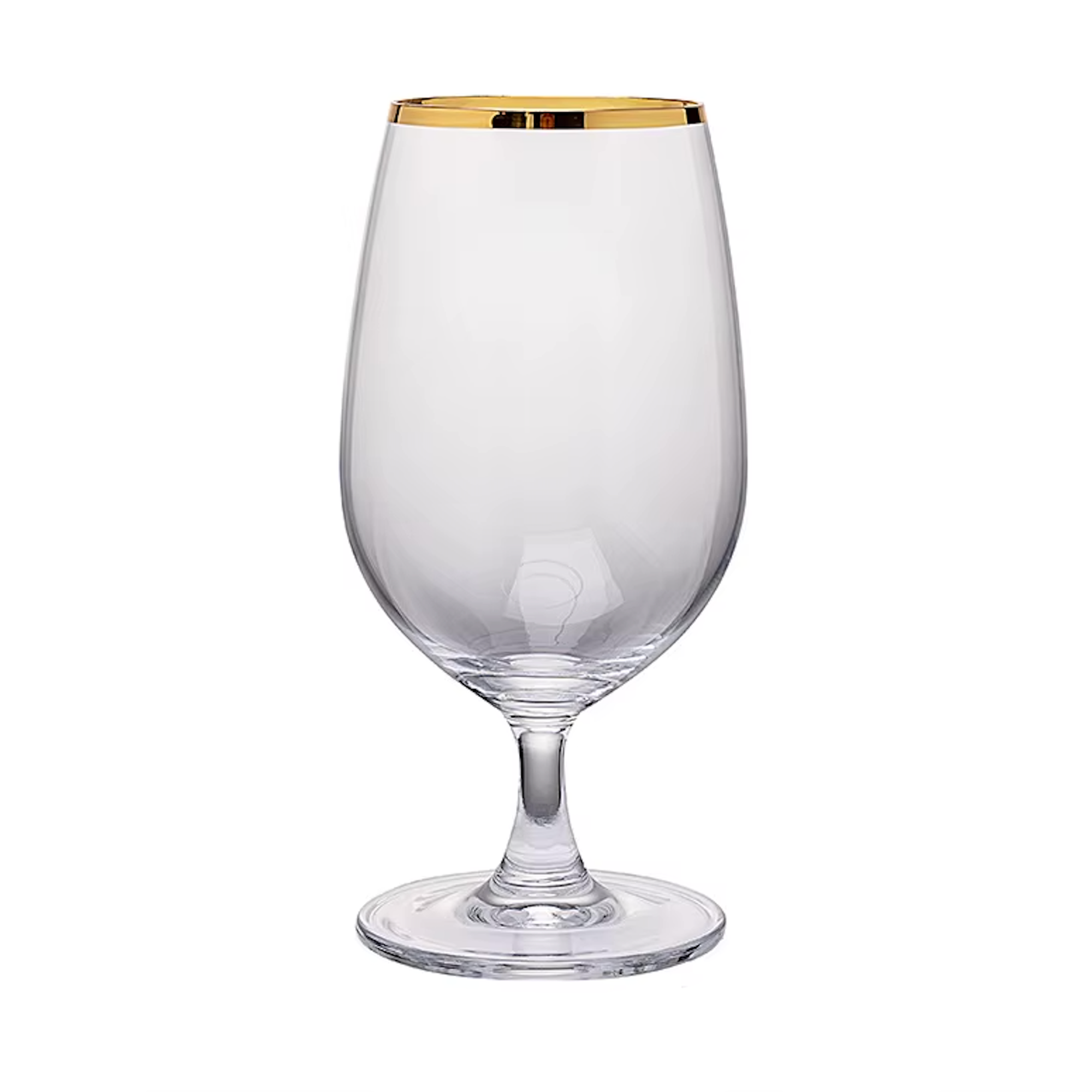 Gold Rim Water Goblet Glass