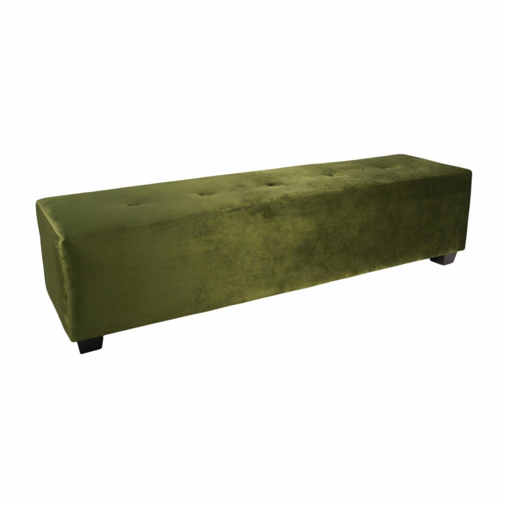 Olive Green Velvet Narrow Angel Ottoman