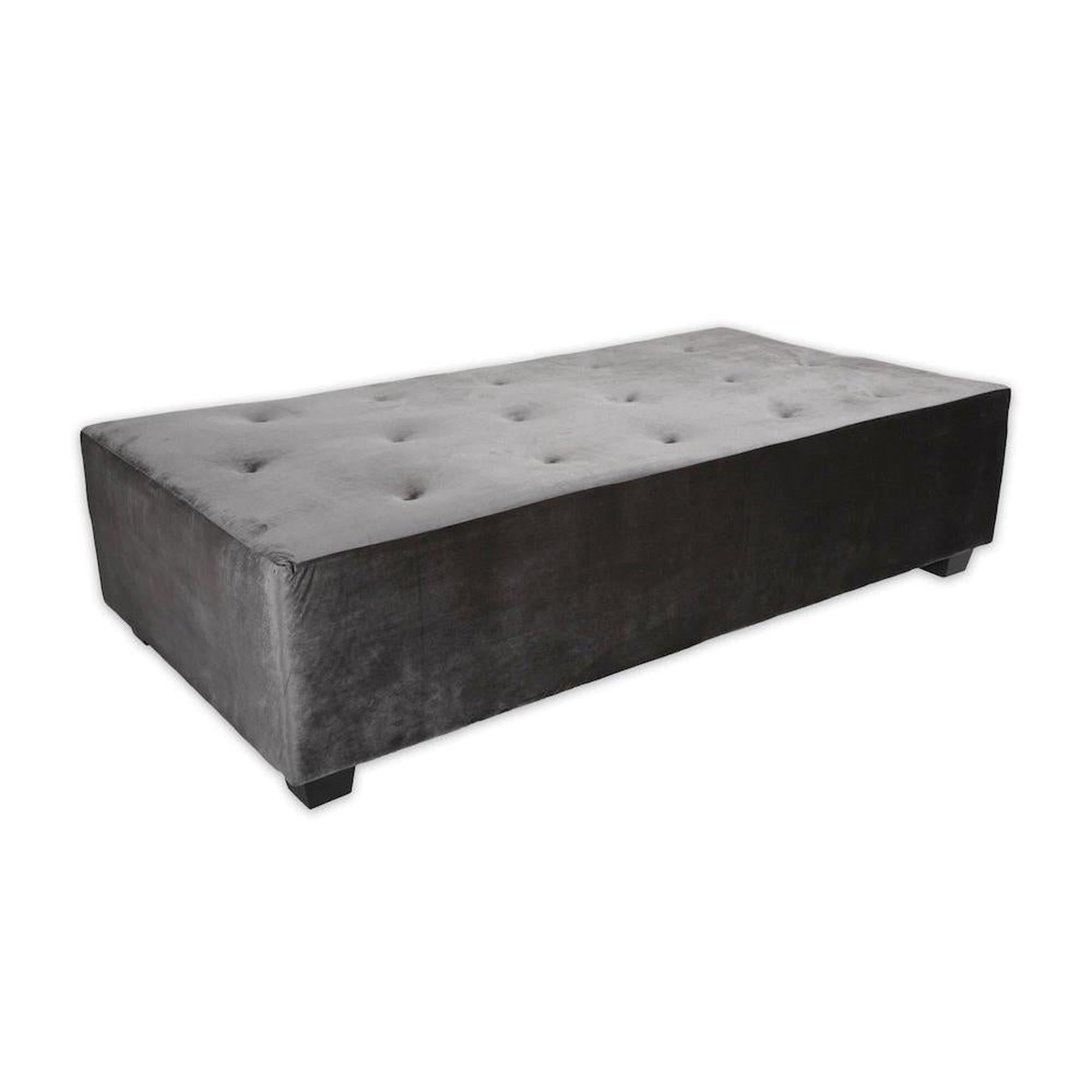 Grey Velvet Angel Ottoman