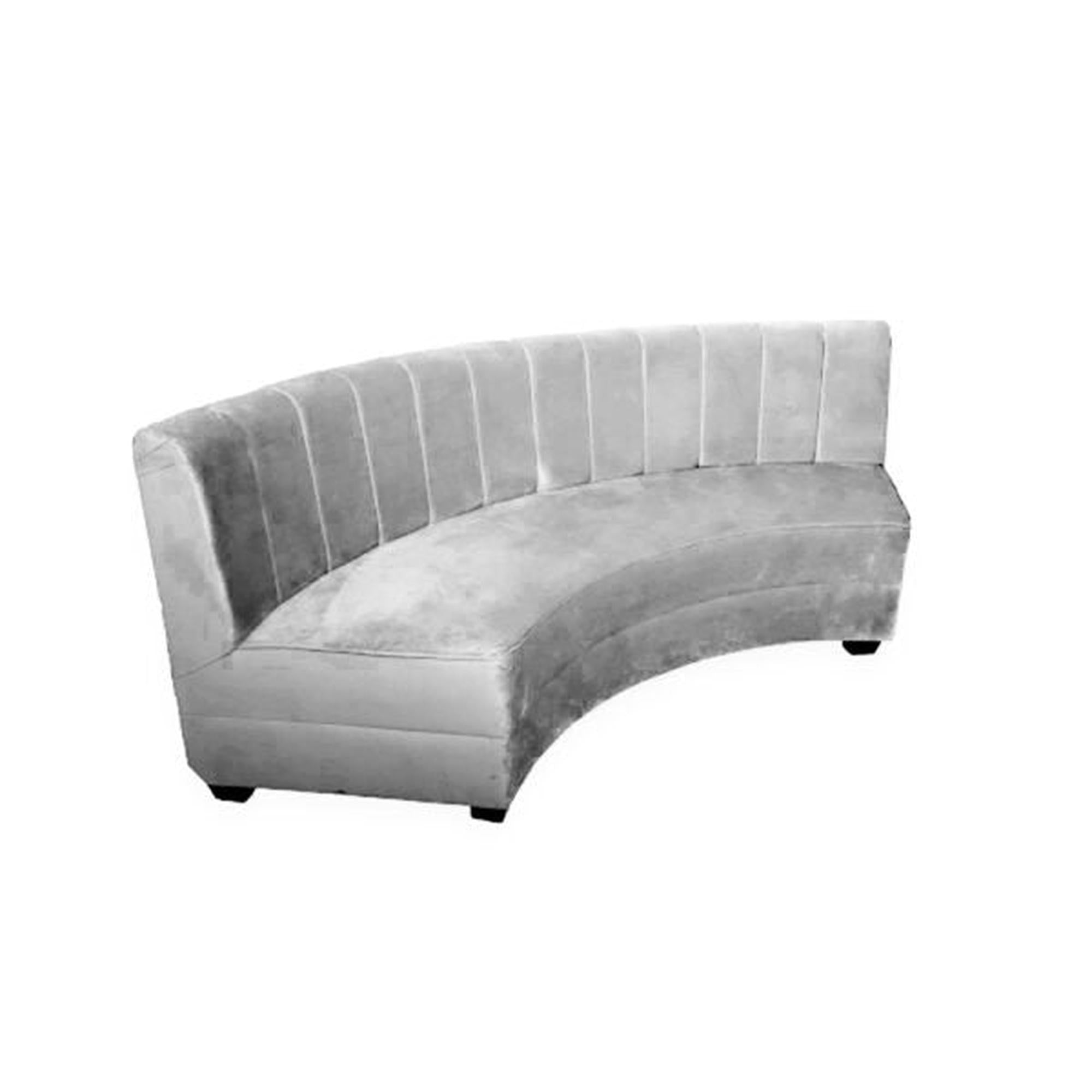 Grey Velvet Curved Booth