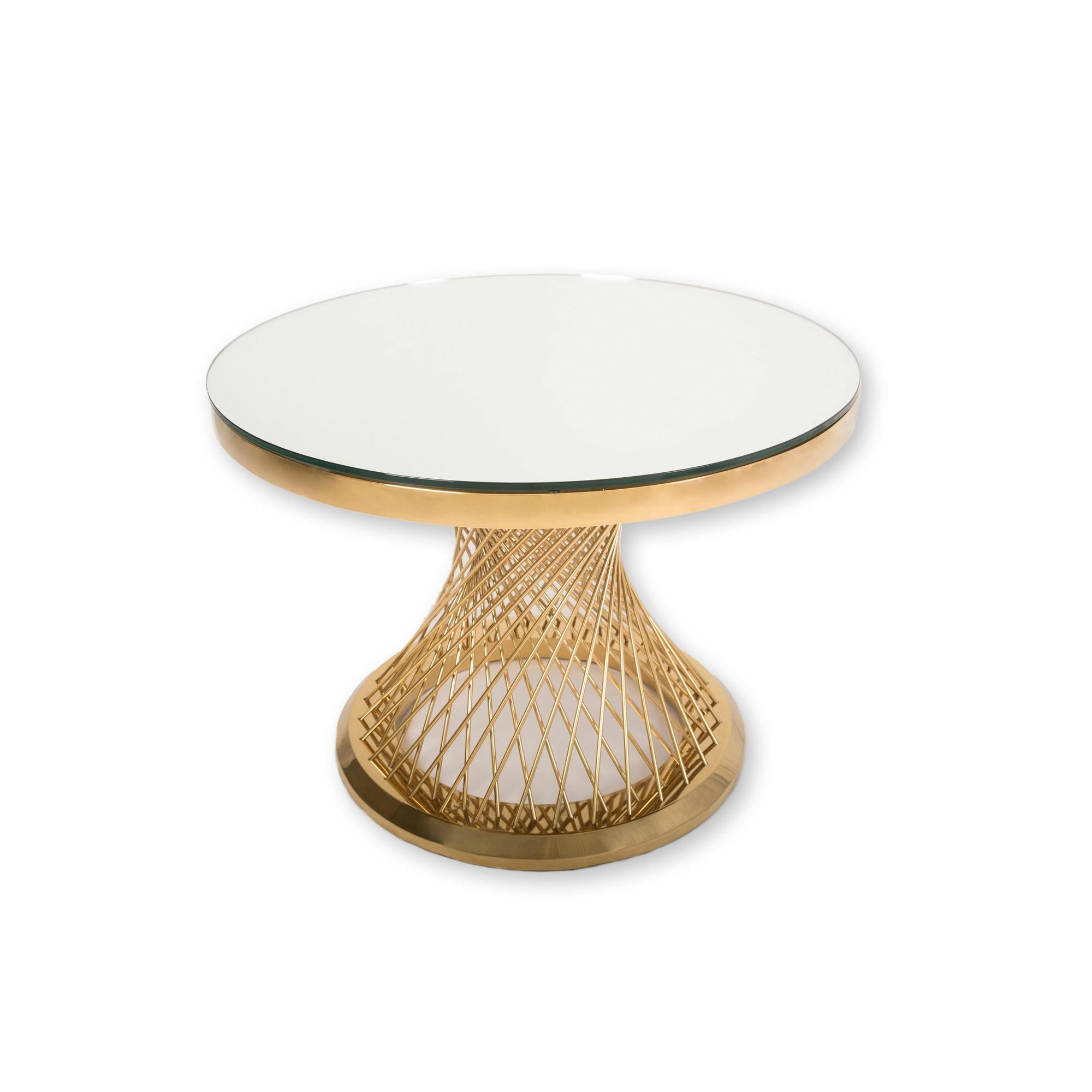 72″ Mirror Top w/ Gold Wired Base