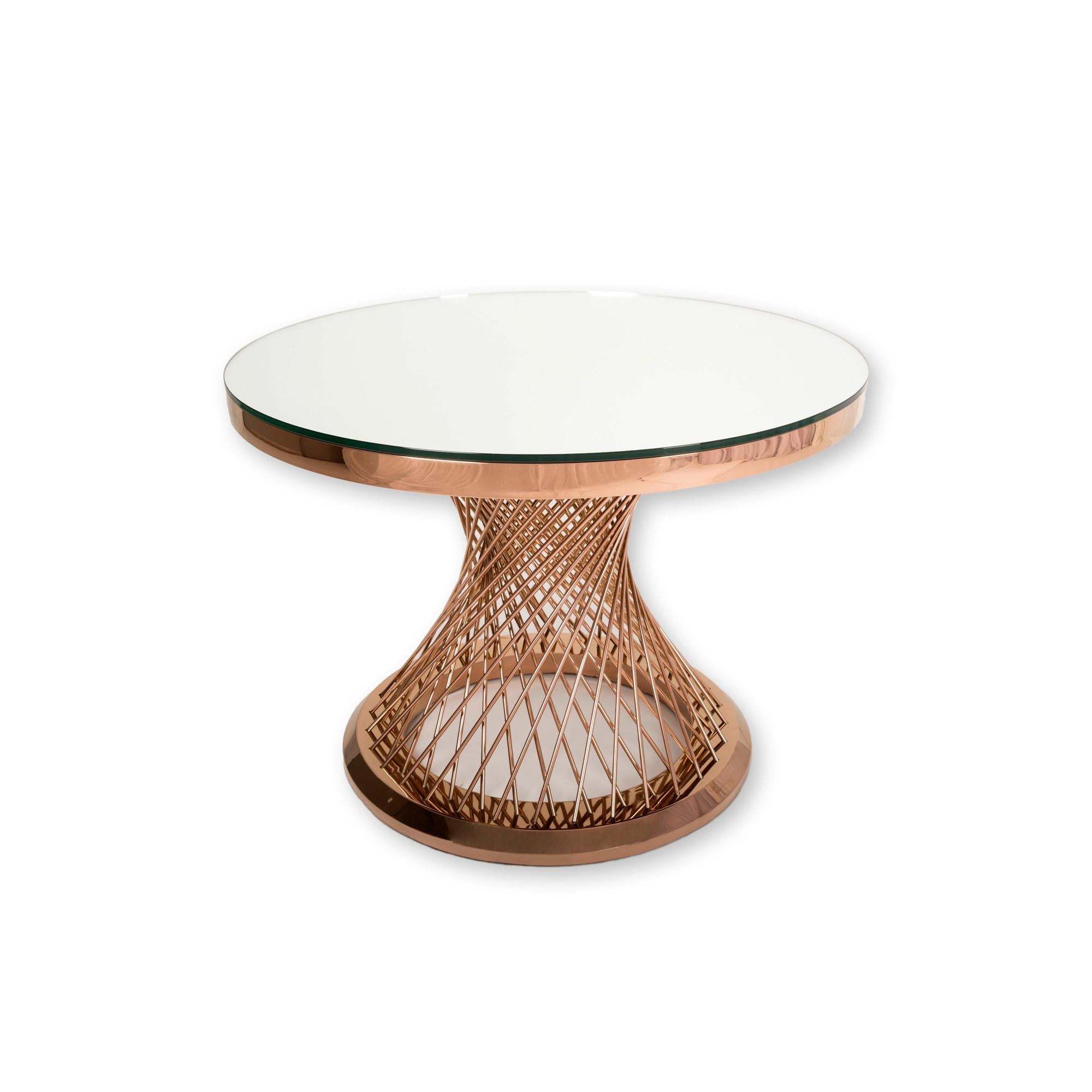 72″ Mirror Top w/ Rose Gold Wired Base