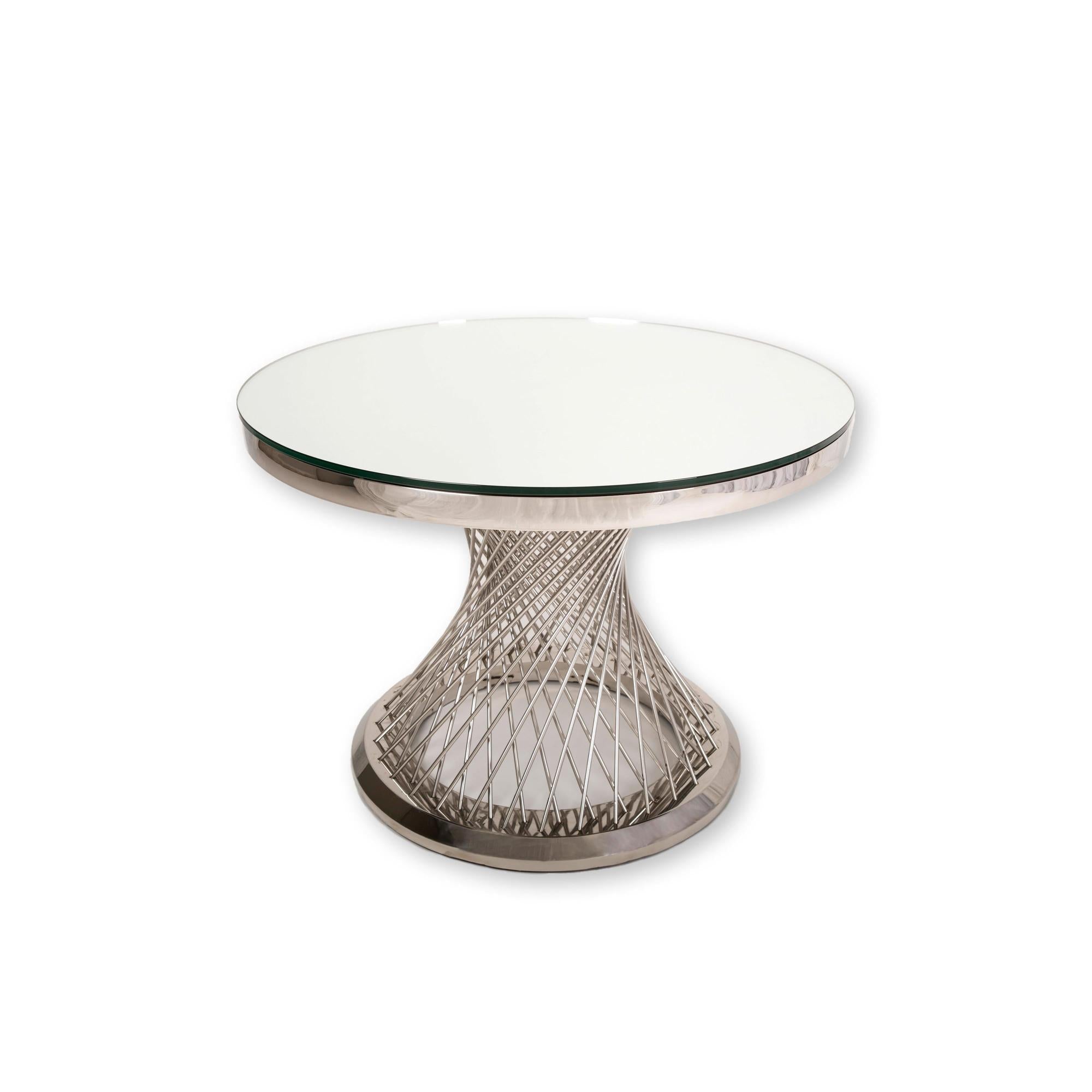 42″ Mirror Top w/ Silver Wired Base