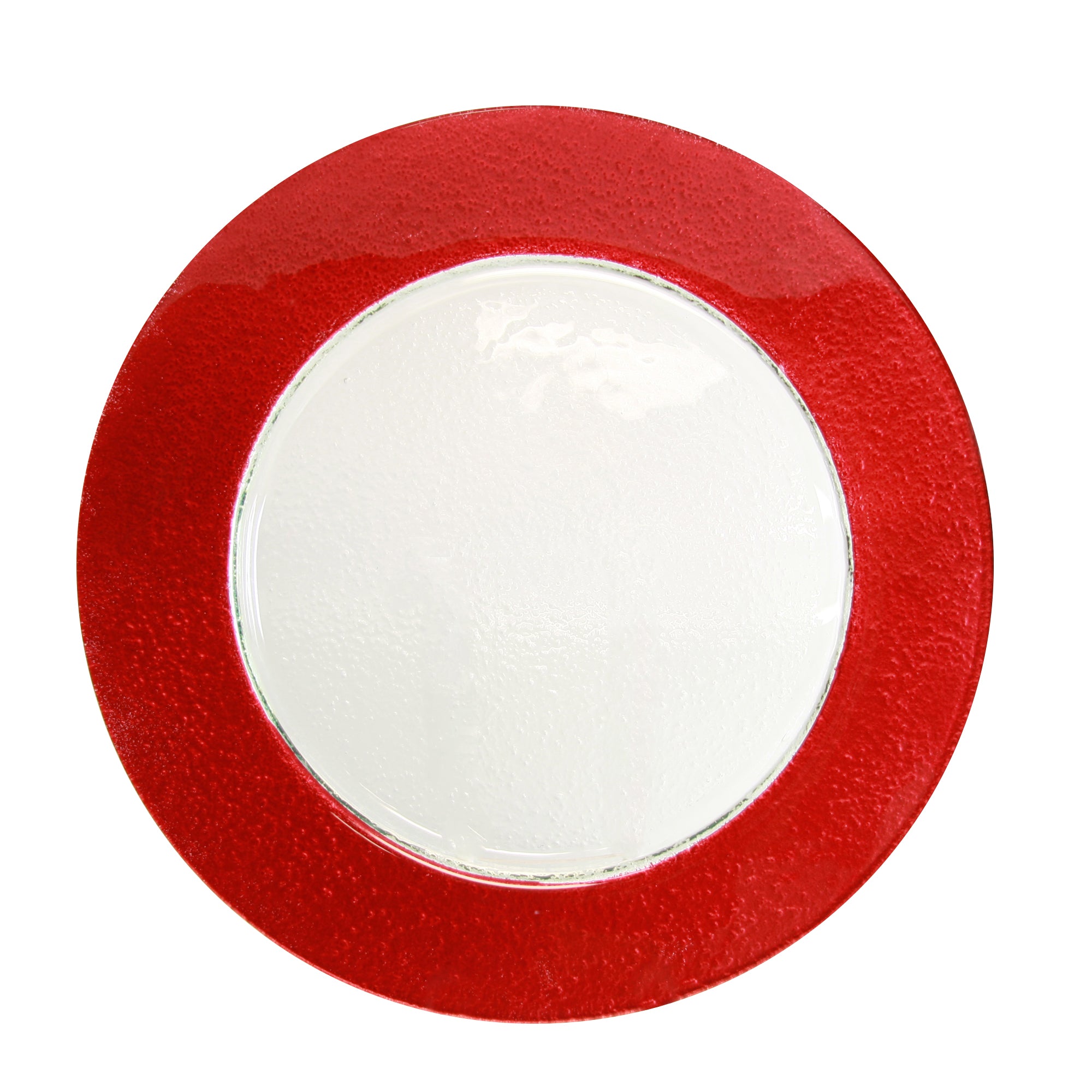Textured Red Banded Charger Plate